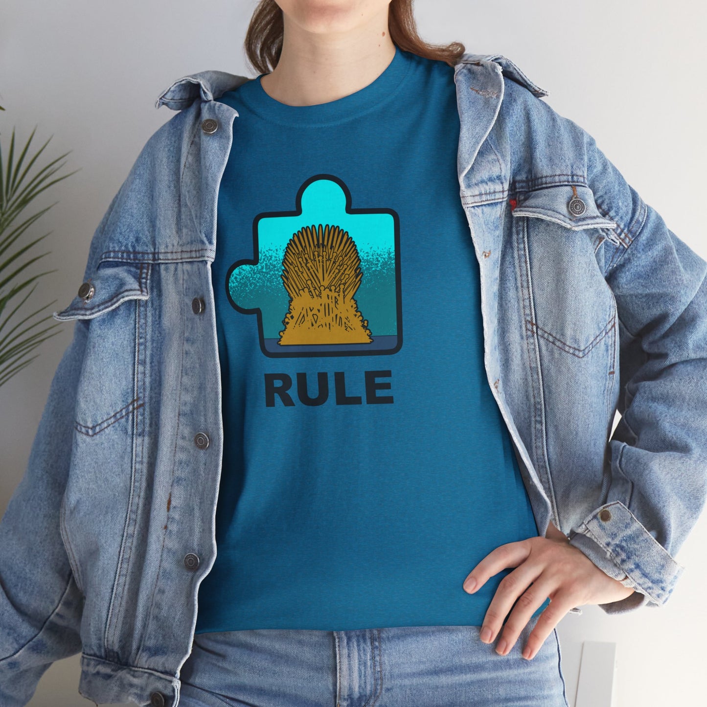 Throne Puzzle Piece T-Shirt – ‘Rule’ Graphic Tee – Unisex Heavy Cotton Shirt