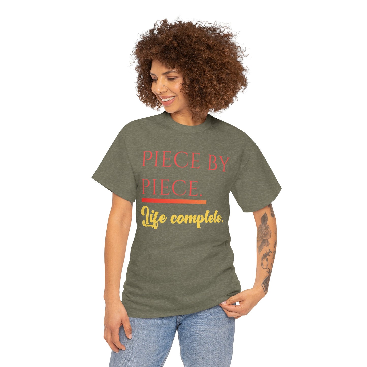 Piece by Piece Distressed T-Shirt – Life Complete Graphic Tee by Trash Cat Tee's