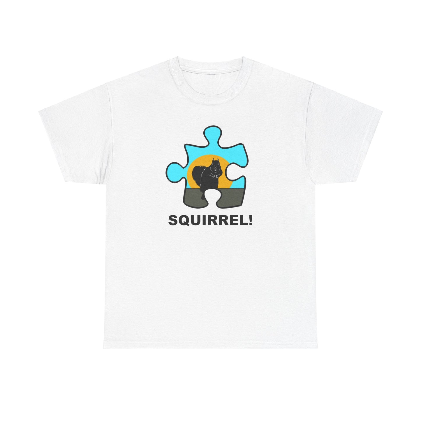 Squirrel Puzzle Piece T-Shirt – Fun Wildlife Graphic Tee – Unisex Heavy Cotton Shirt