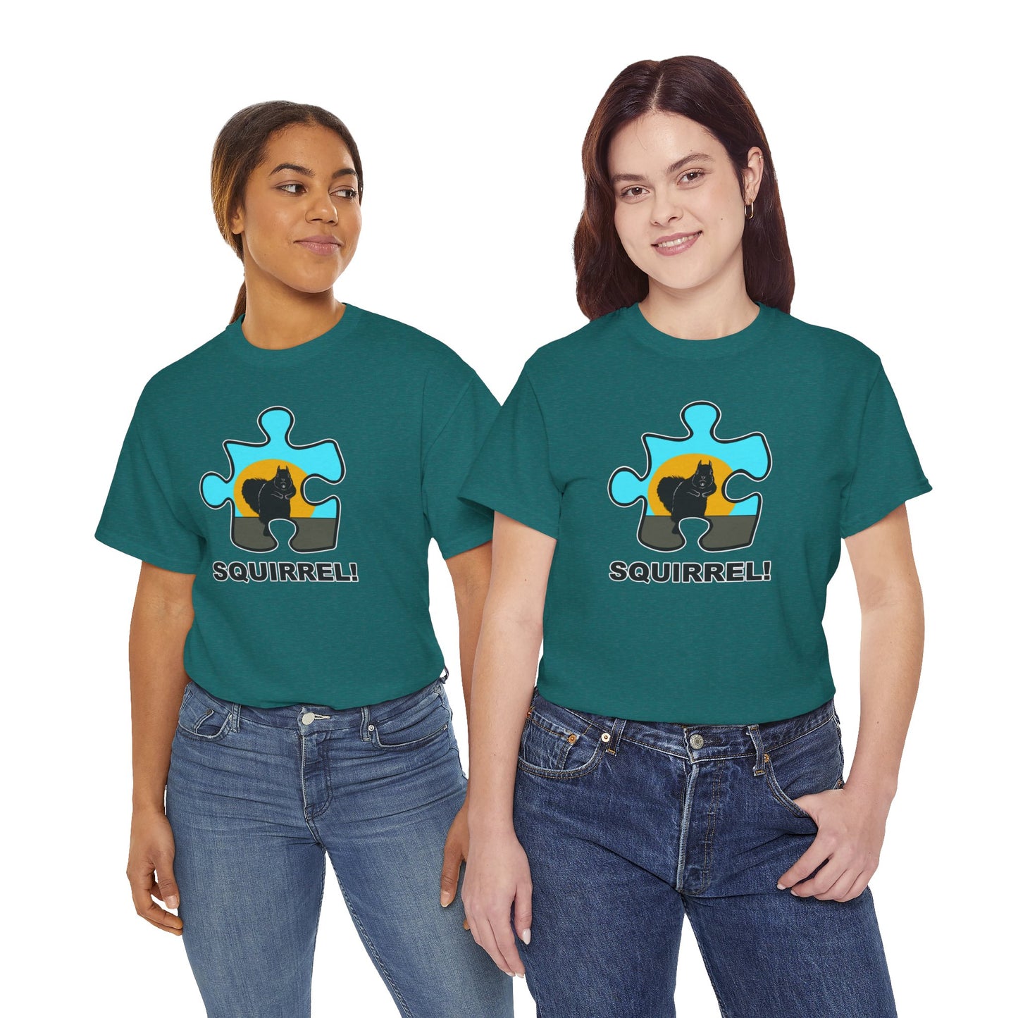 Squirrel Puzzle Piece T-Shirt – Fun Wildlife Graphic Tee – Unisex Heavy Cotton Shirt