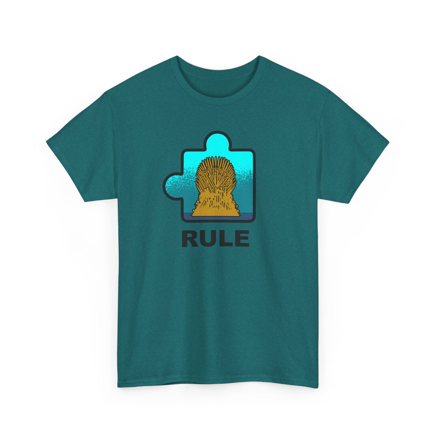 Throne Puzzle Piece T-Shirt – ‘Rule’ Graphic Tee – Unisex Heavy Cotton Shirt