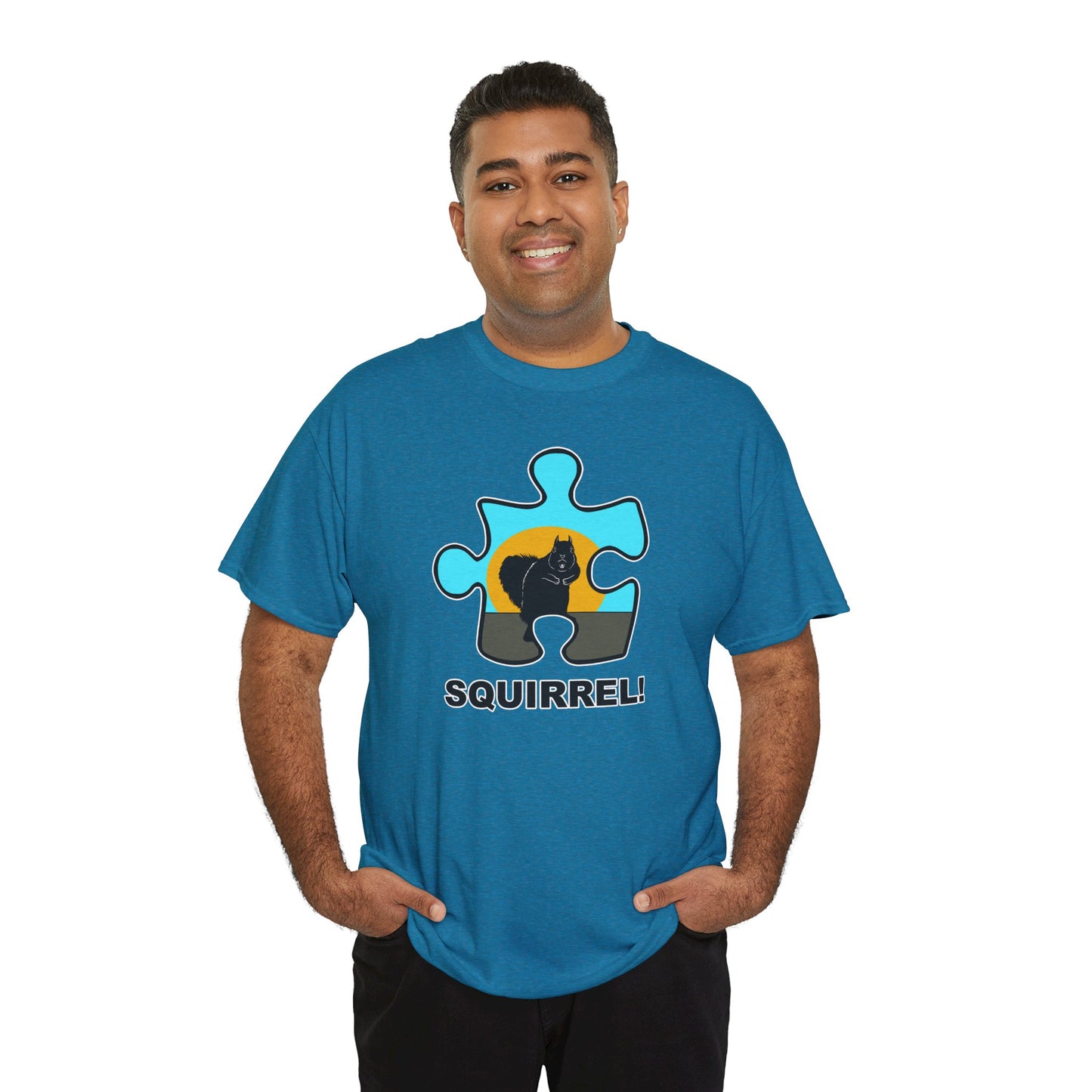 Squirrel Puzzle Piece T-Shirt – Fun Wildlife Graphic Tee – Unisex Heavy Cotton Shirt