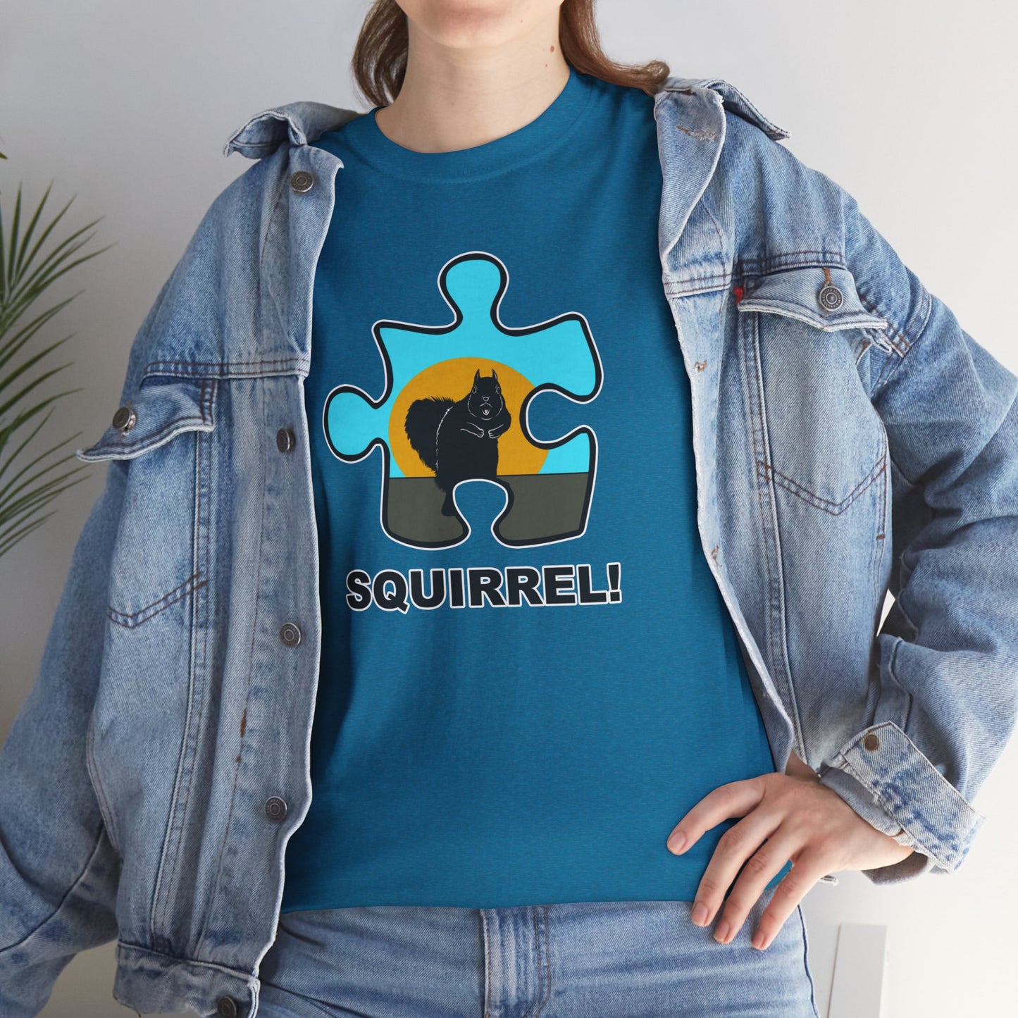 Squirrel Puzzle Piece T-Shirt – Fun Wildlife Graphic Tee – Unisex Heavy Cotton Shirt