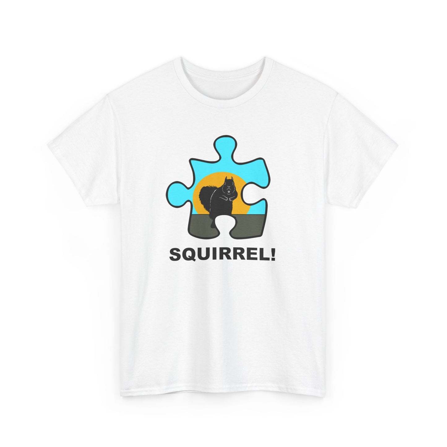 Squirrel Puzzle Piece T-Shirt – Fun Wildlife Graphic Tee – Unisex Heavy Cotton Shirt