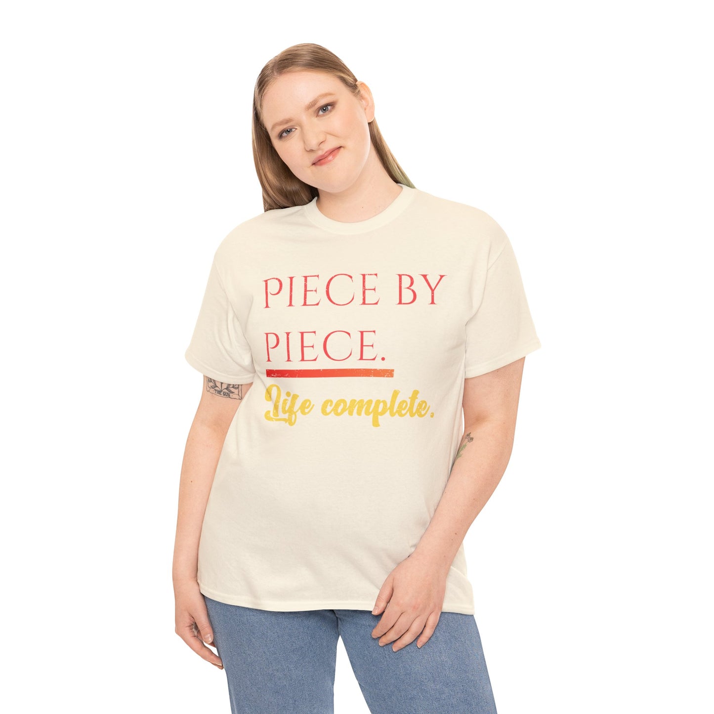 Piece by Piece Distressed T-Shirt – Life Complete Graphic Tee by Trash Cat Tee's