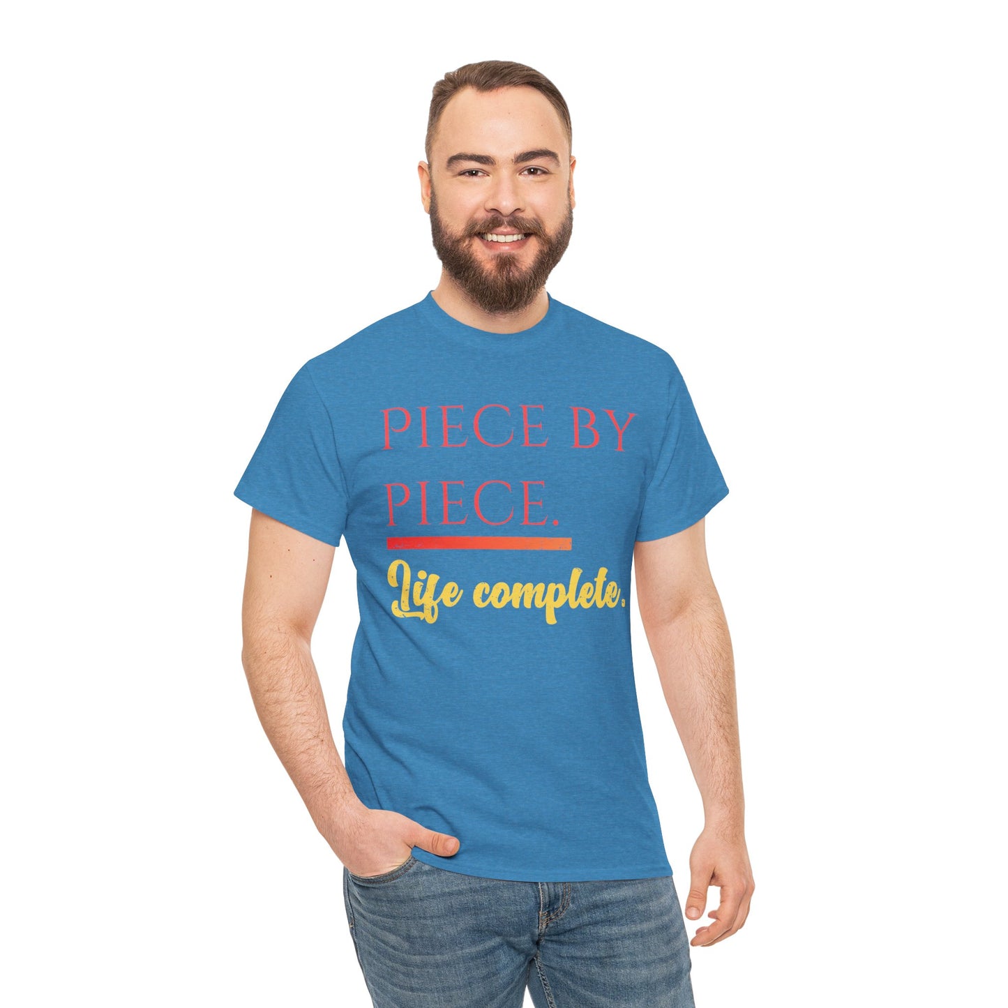 Piece by Piece Distressed T-Shirt – Life Complete Graphic Tee by Trash Cat Tee's