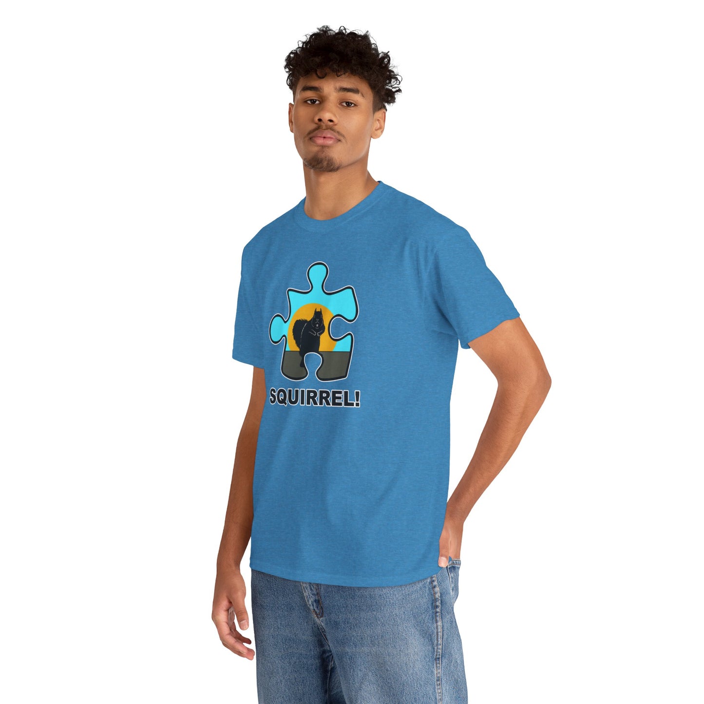 Squirrel Puzzle Piece T-Shirt – Fun Wildlife Graphic Tee – Unisex Heavy Cotton Shirt