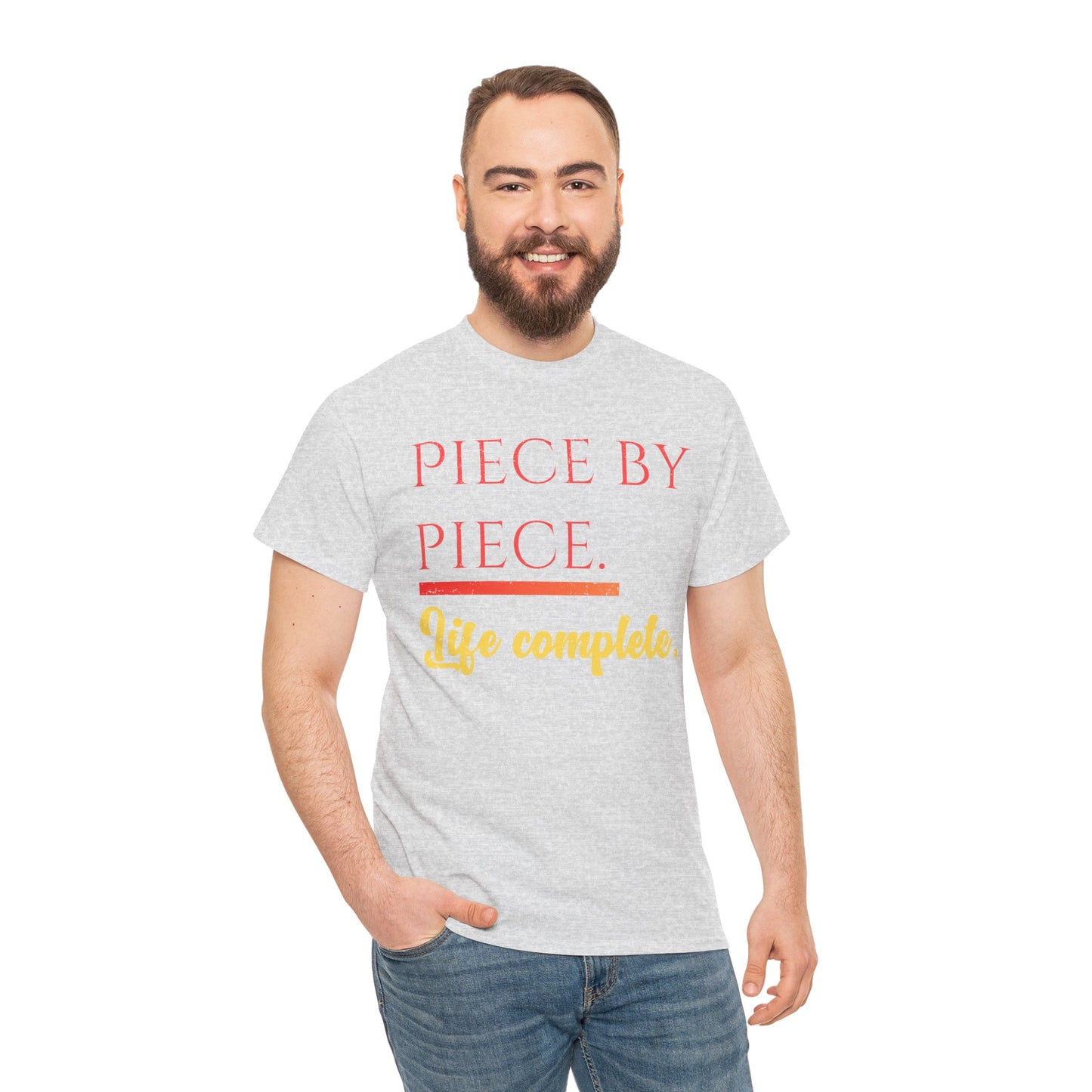 Piece by Piece Distressed T-Shirt – Life Complete Graphic Tee by Trash Cat Tee's