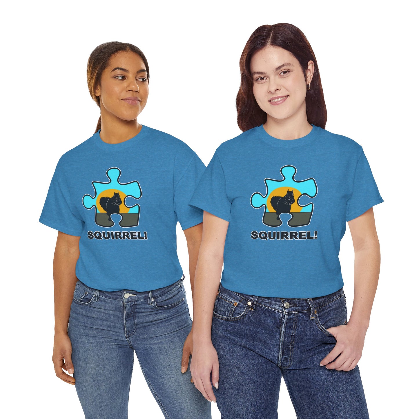 Squirrel Puzzle Piece T-Shirt – Fun Wildlife Graphic Tee – Unisex Heavy Cotton Shirt