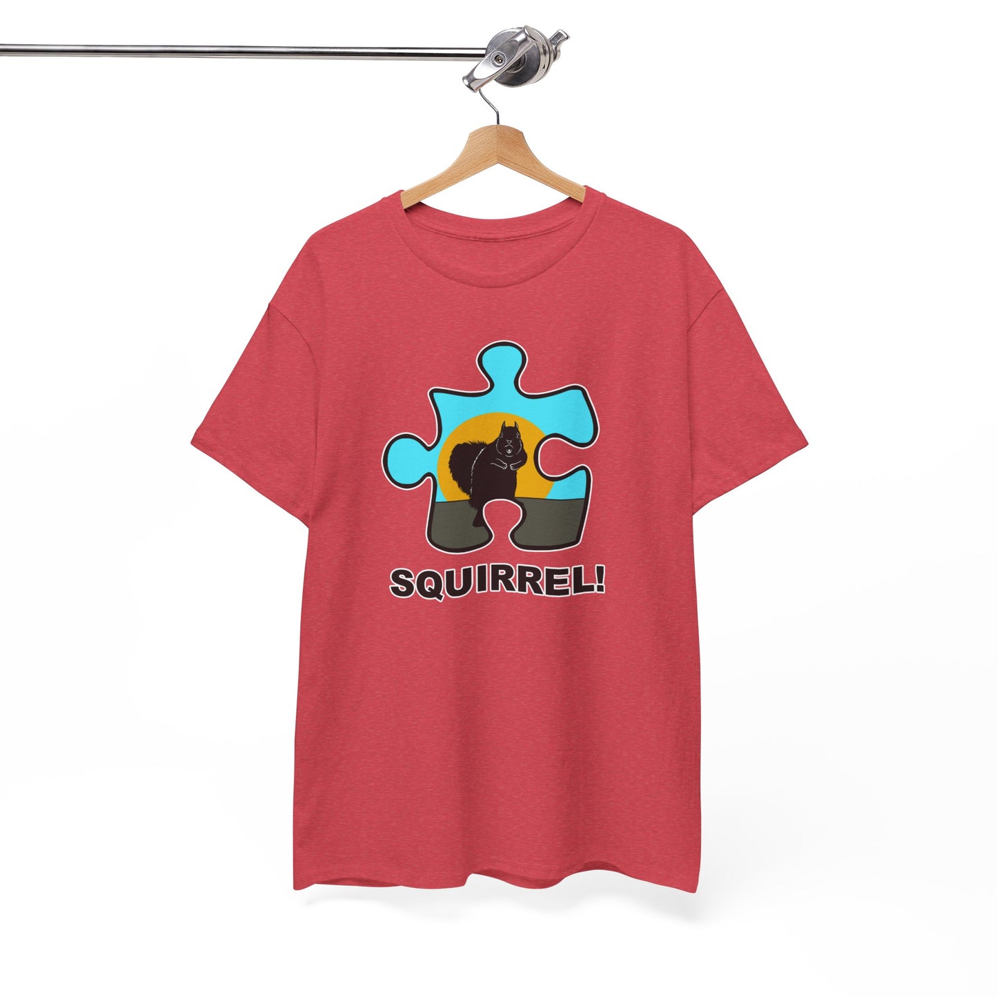 Squirrel Puzzle Piece T-Shirt – Fun Wildlife Graphic Tee – Unisex Heavy Cotton Shirt