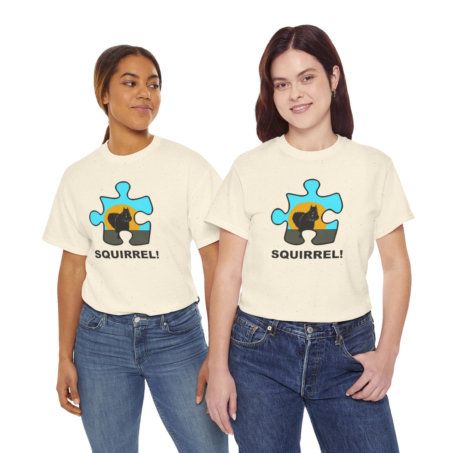 Squirrel Puzzle Piece T-Shirt – Fun Wildlife Graphic Tee – Unisex Heavy Cotton Shirt