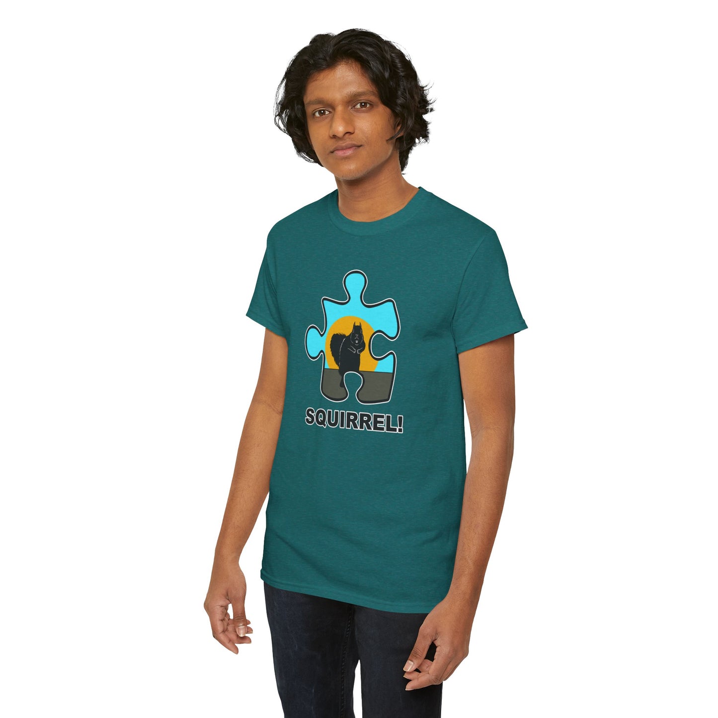Squirrel Puzzle Piece T-Shirt – Fun Wildlife Graphic Tee – Unisex Heavy Cotton Shirt