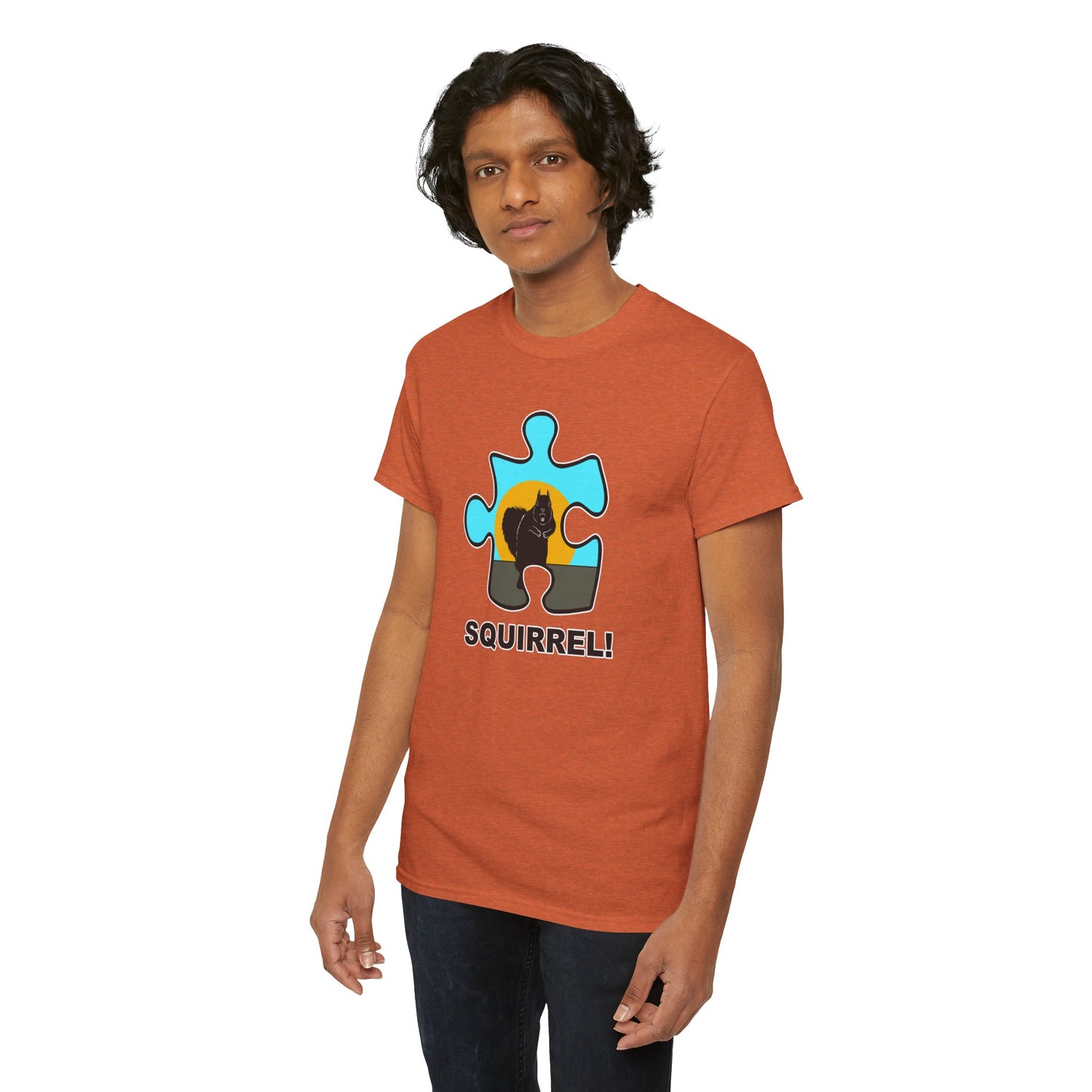 Squirrel Puzzle Piece T-Shirt – Fun Wildlife Graphic Tee – Unisex Heavy Cotton Shirt