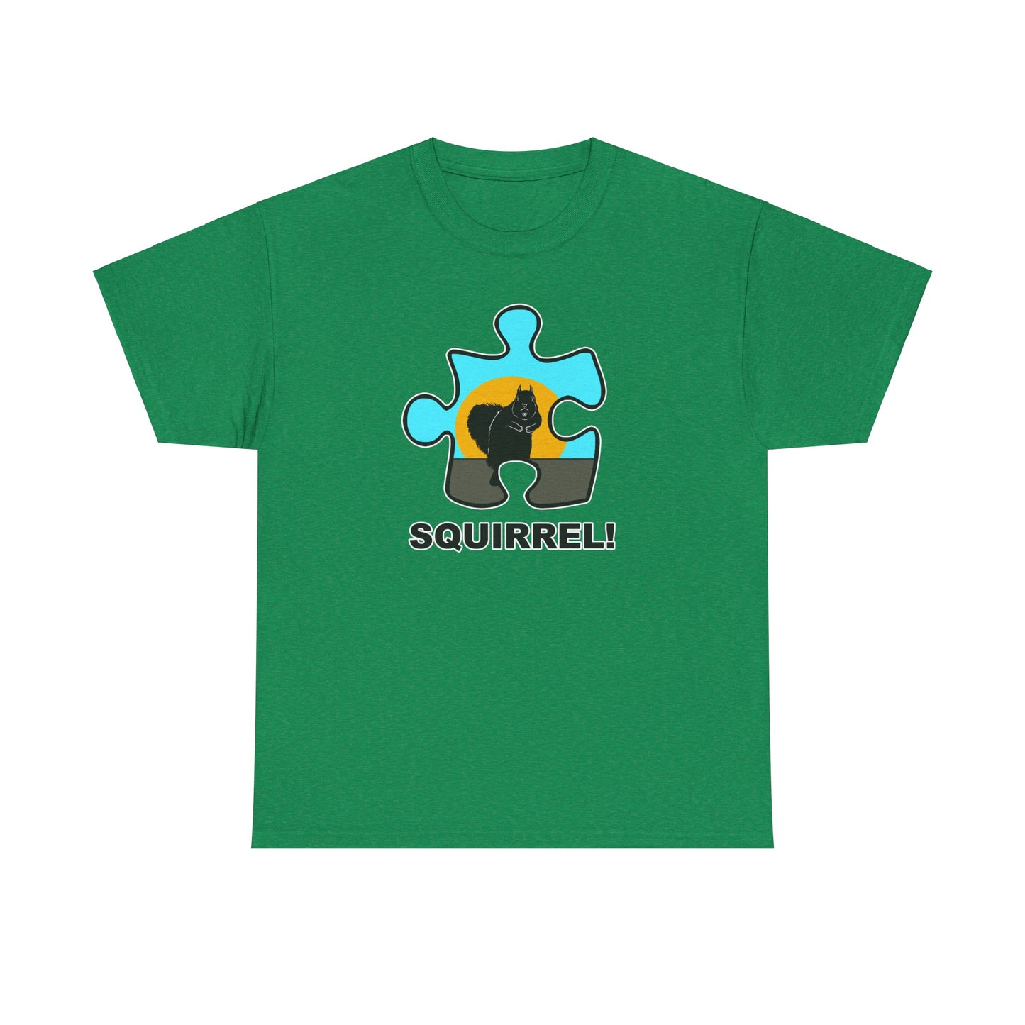 Squirrel Puzzle Piece T-Shirt – Fun Wildlife Graphic Tee – Unisex Heavy Cotton Shirt