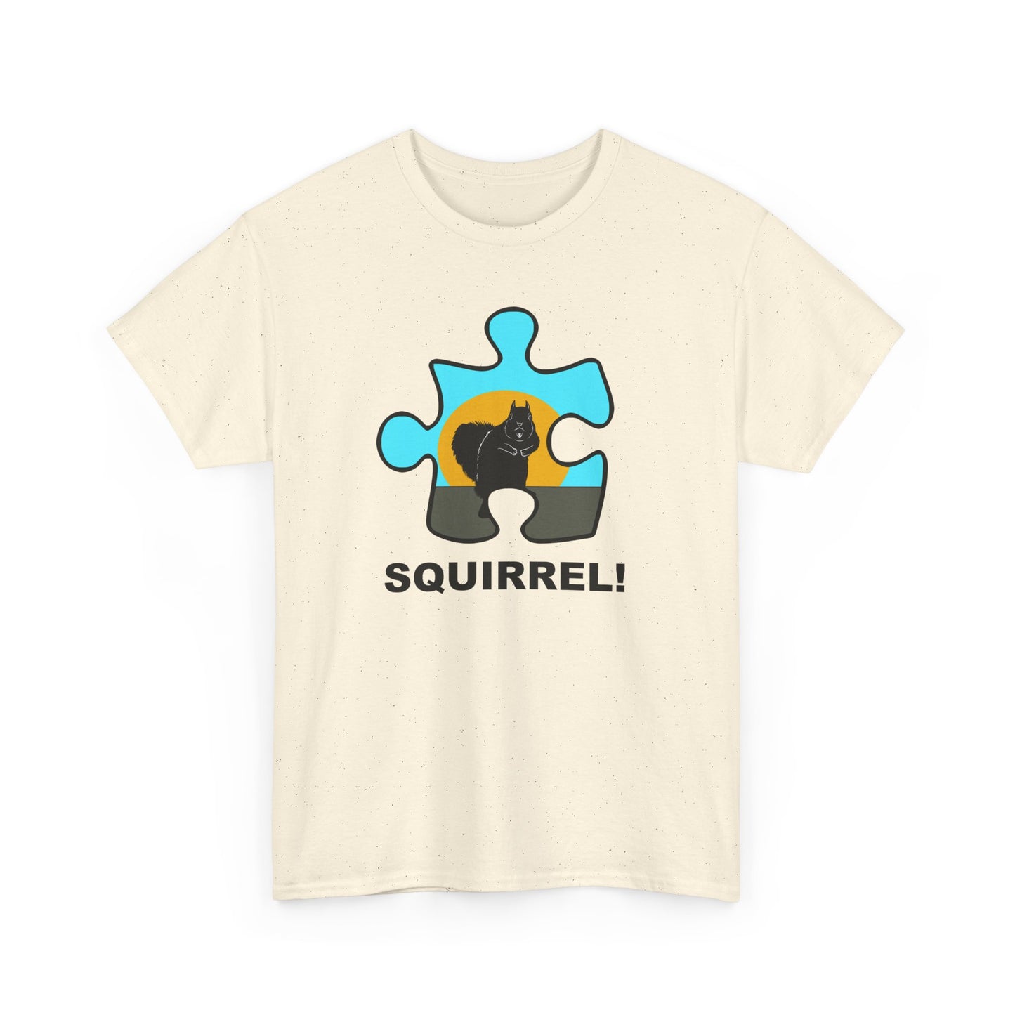 Squirrel Puzzle Piece T-Shirt – Fun Wildlife Graphic Tee – Unisex Heavy Cotton Shirt