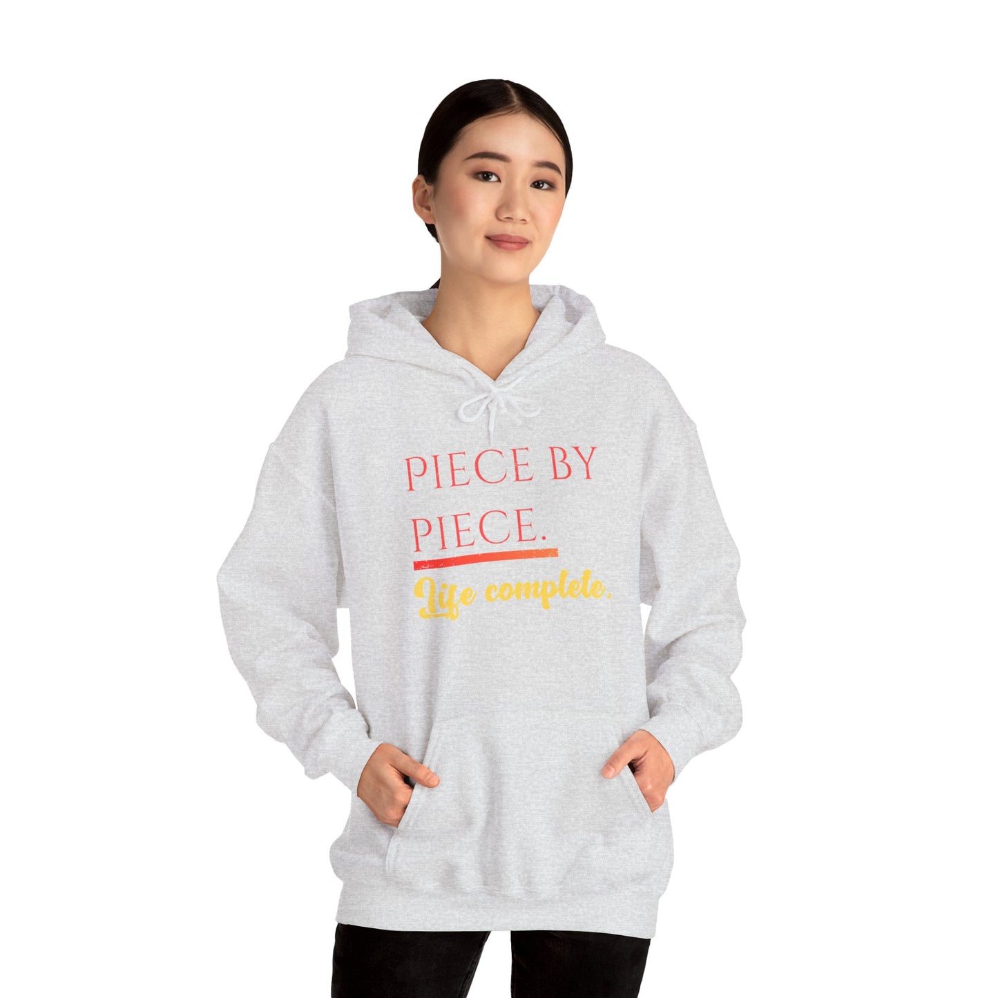 Piece by Piece Pullover Hoodie – Life Complete Distressed Sweatshirt