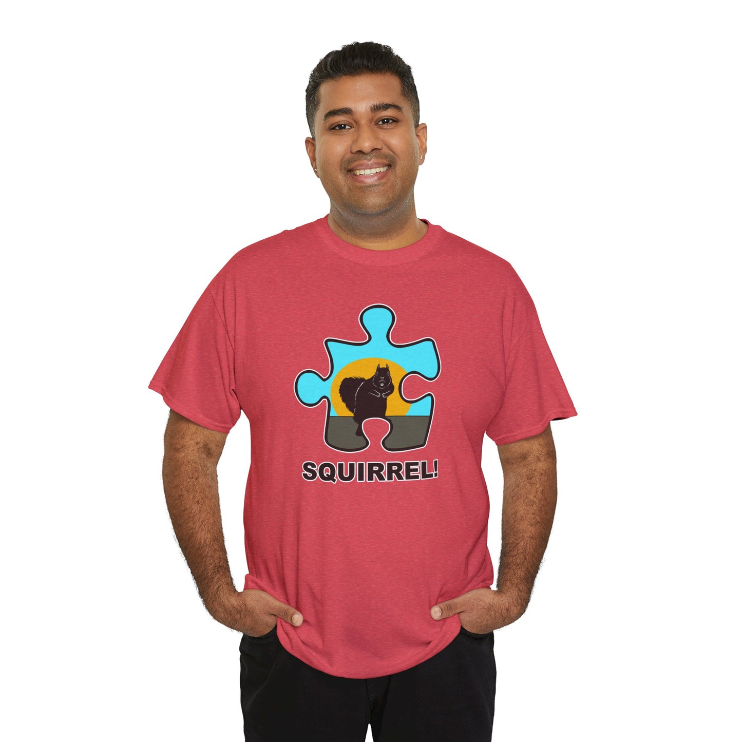 Squirrel Puzzle Piece T-Shirt – Fun Wildlife Graphic Tee – Unisex Heavy Cotton Shirt