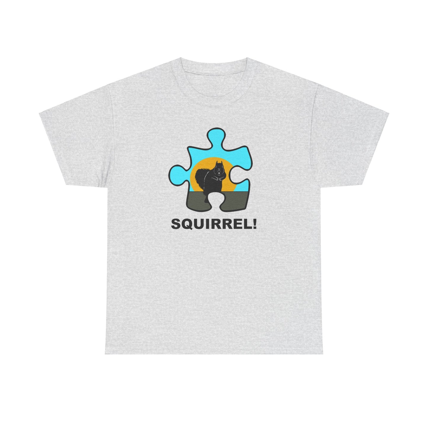 Squirrel Puzzle Piece T-Shirt – Fun Wildlife Graphic Tee – Unisex Heavy Cotton Shirt