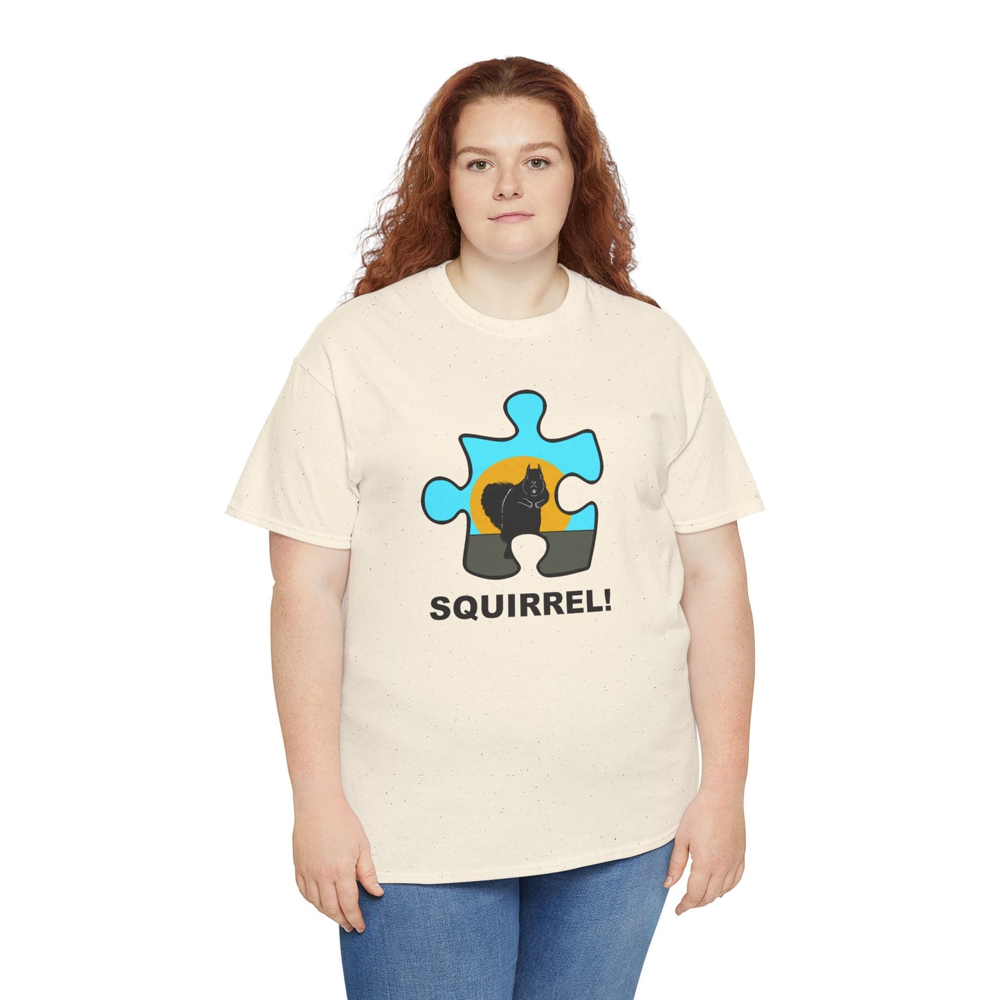 Squirrel Puzzle Piece T-Shirt – Fun Wildlife Graphic Tee – Unisex Heavy Cotton Shirt
