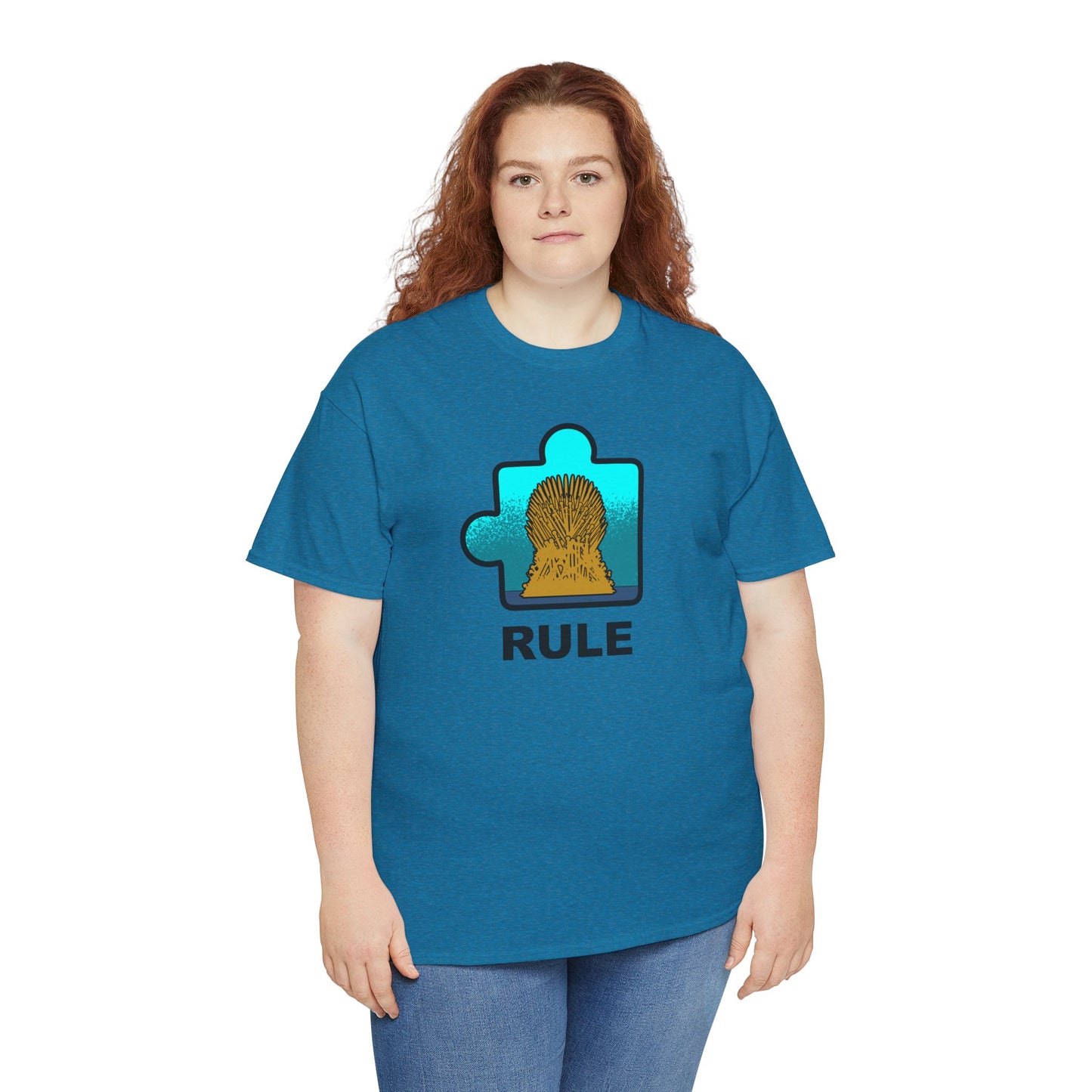 Throne Puzzle Piece T-Shirt – ‘Rule’ Graphic Tee – Unisex Heavy Cotton Shirt