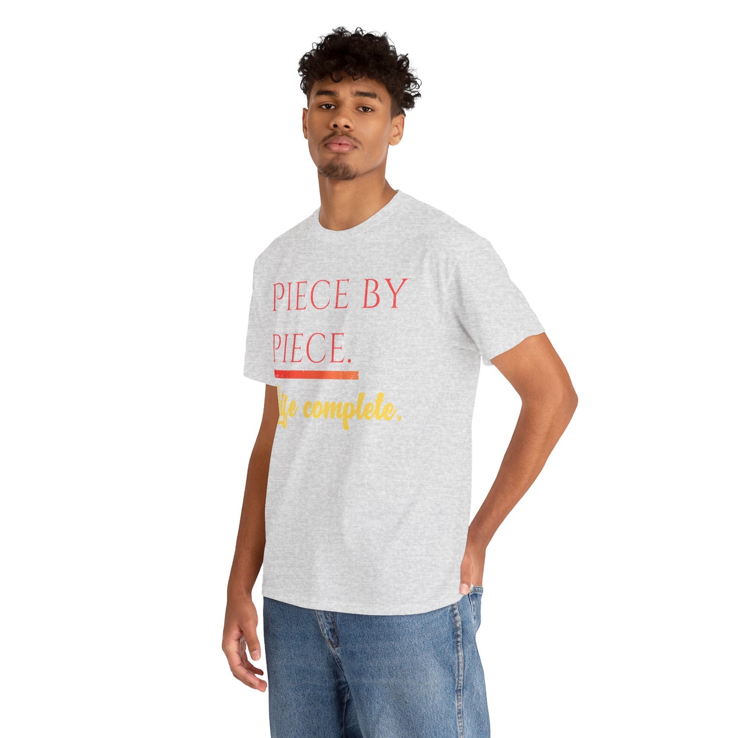 Piece by Piece Distressed T-Shirt – Life Complete Graphic Tee by Trash Cat Tee's