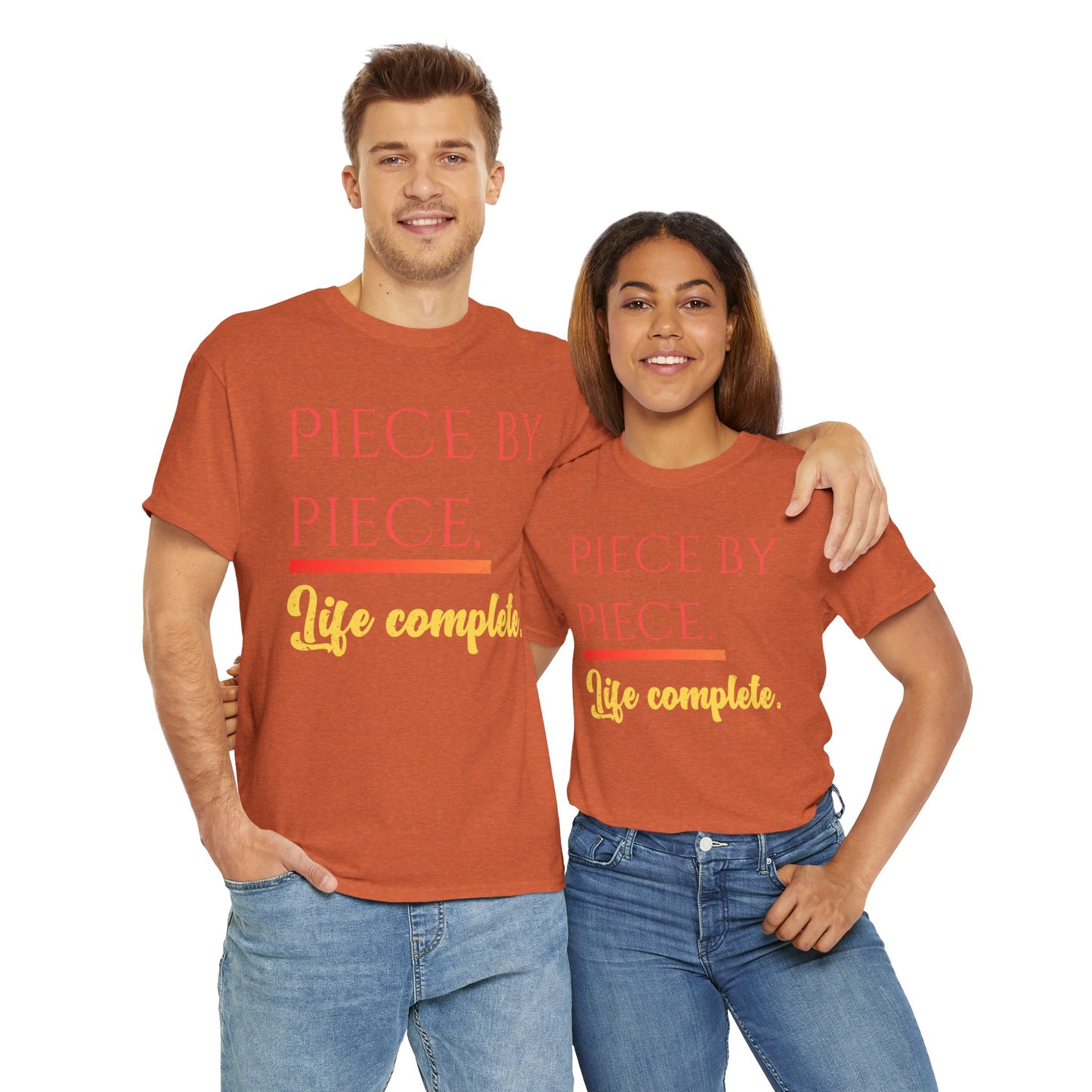 Piece by Piece Distressed T-Shirt – Life Complete Graphic Tee by Trash Cat Tee's