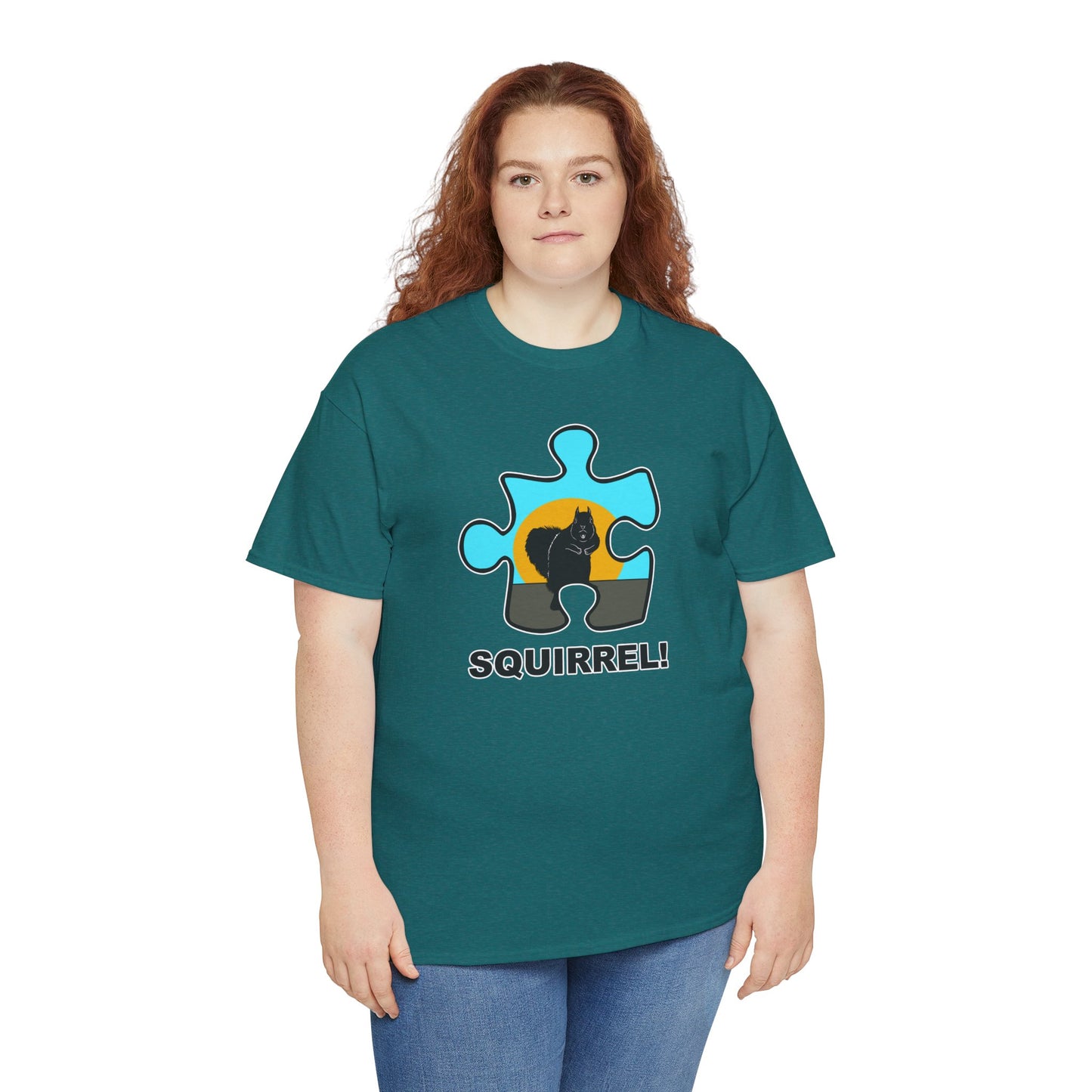 Squirrel Puzzle Piece T-Shirt – Fun Wildlife Graphic Tee – Unisex Heavy Cotton Shirt