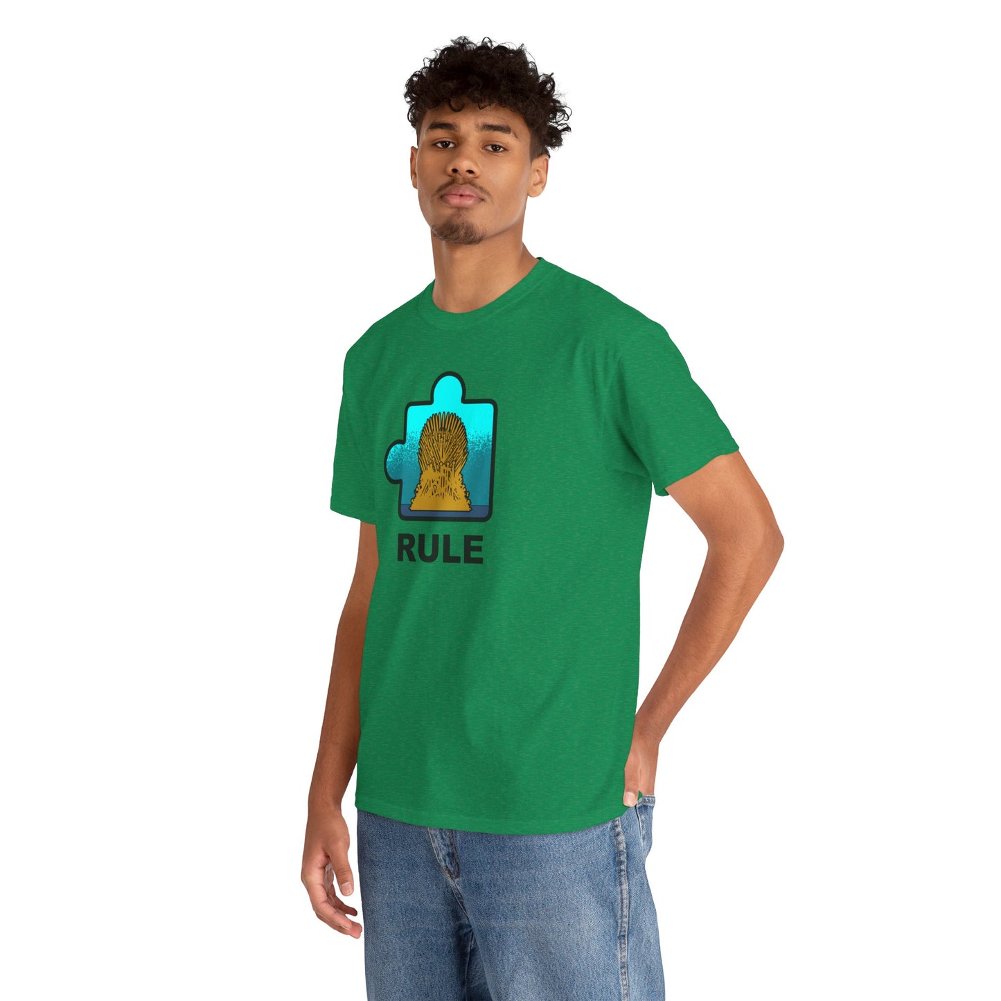 Throne Puzzle Piece T-Shirt – ‘Rule’ Graphic Tee – Unisex Heavy Cotton Shirt