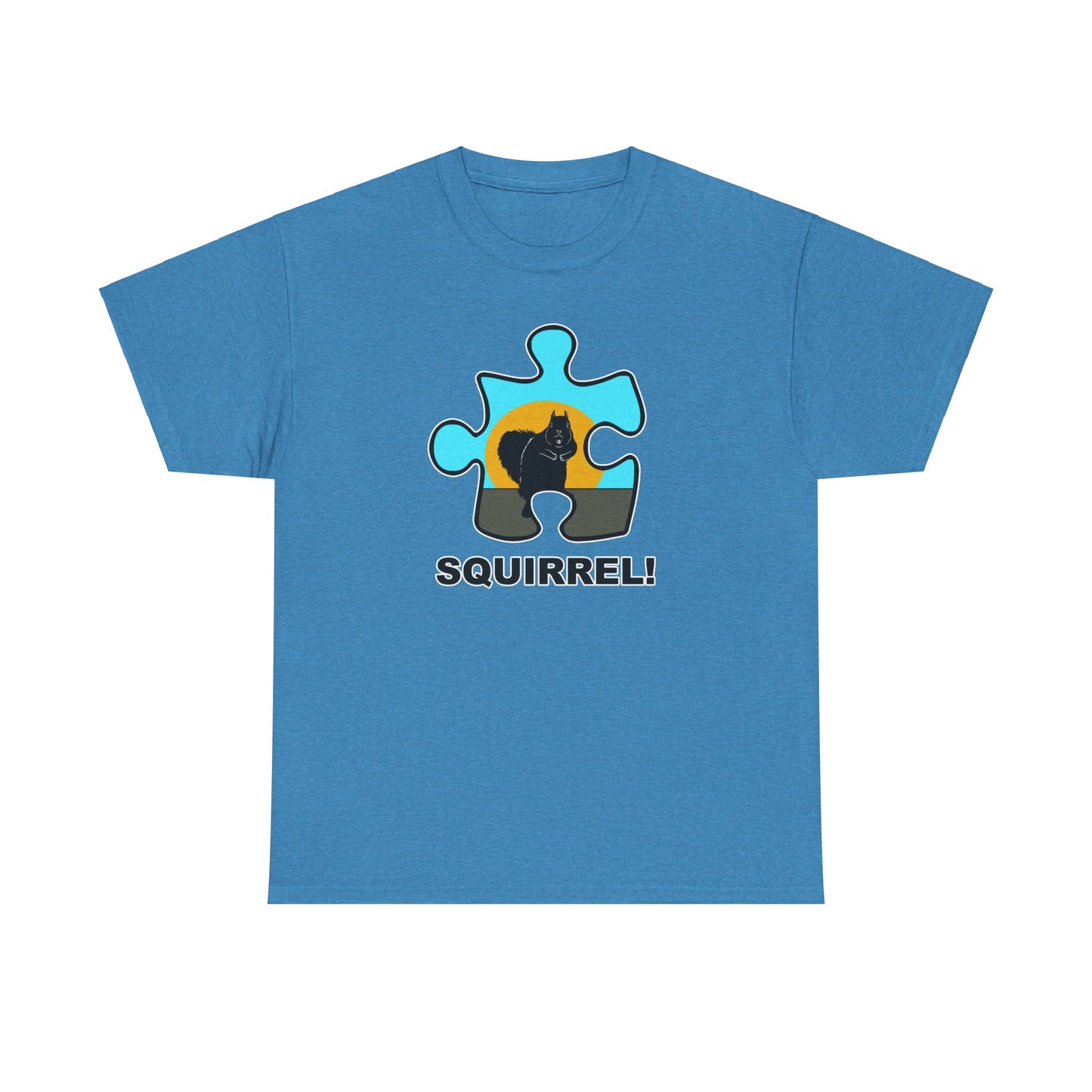 Squirrel Puzzle Piece T-Shirt – Fun Wildlife Graphic Tee – Unisex Heavy Cotton Shirt