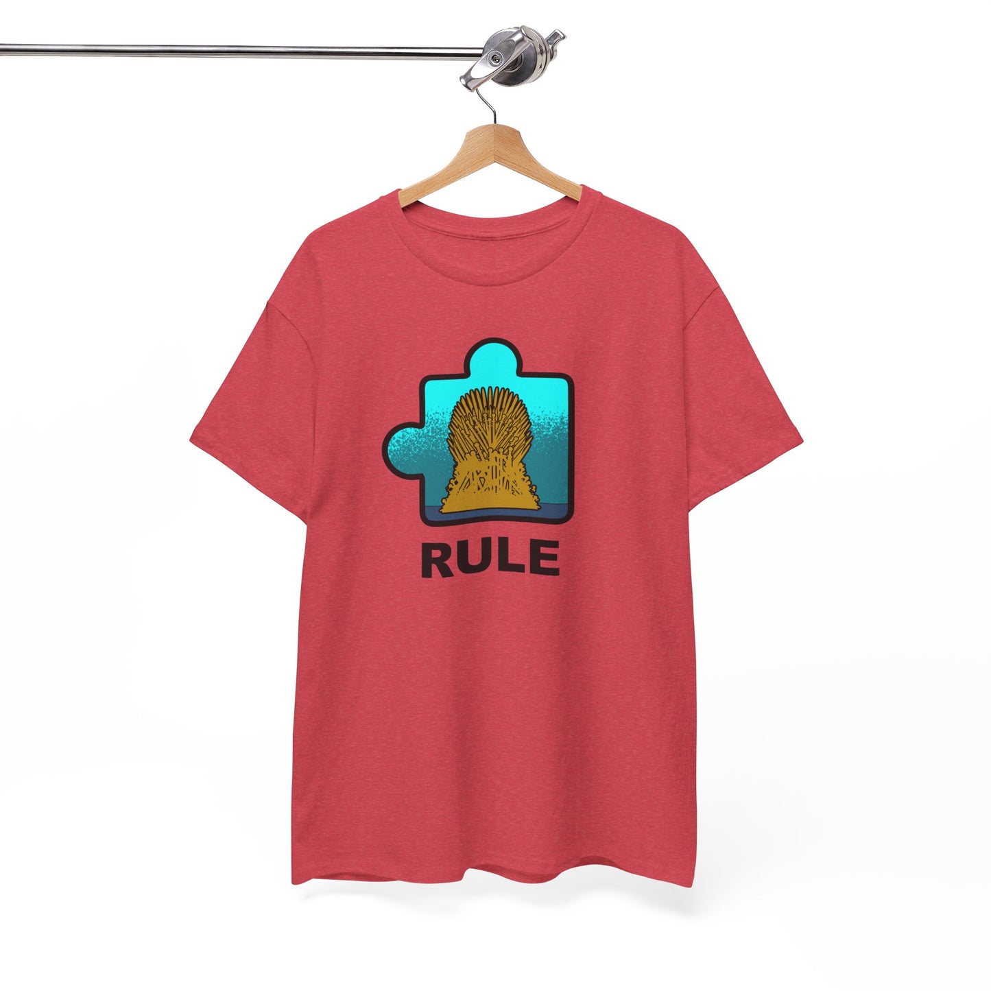 Throne Puzzle Piece T-Shirt – ‘Rule’ Graphic Tee – Unisex Heavy Cotton Shirt