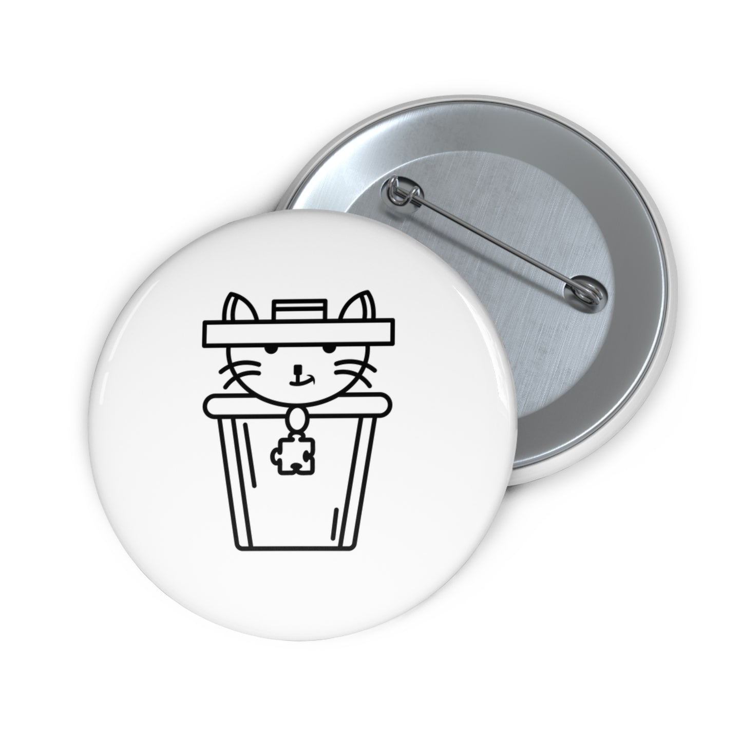 Custom Pin Buttons – Trash Cat Tee's Iconic Brand Logo