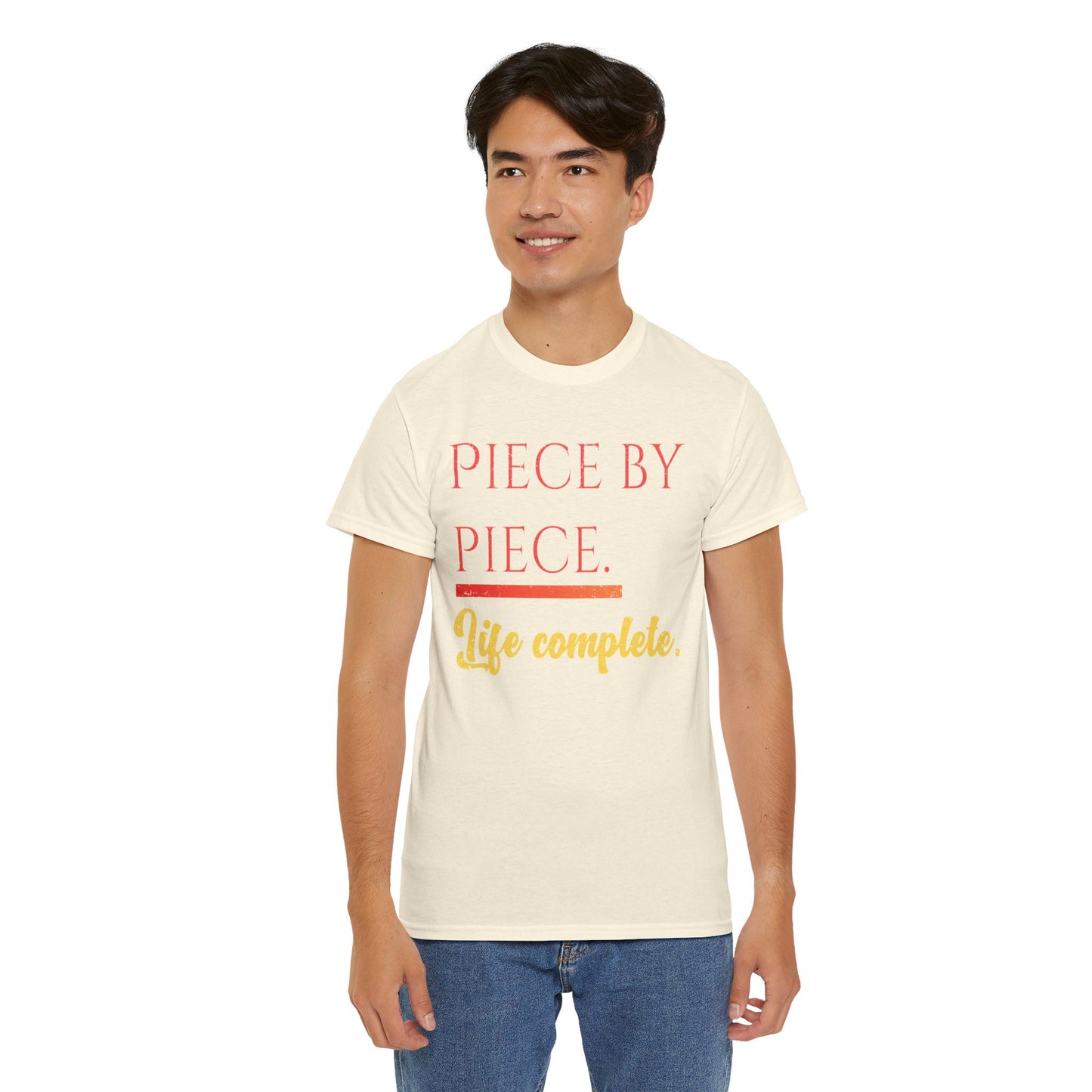 Piece by Piece Distressed T-Shirt – Life Complete Graphic Tee by Trash Cat Tee's