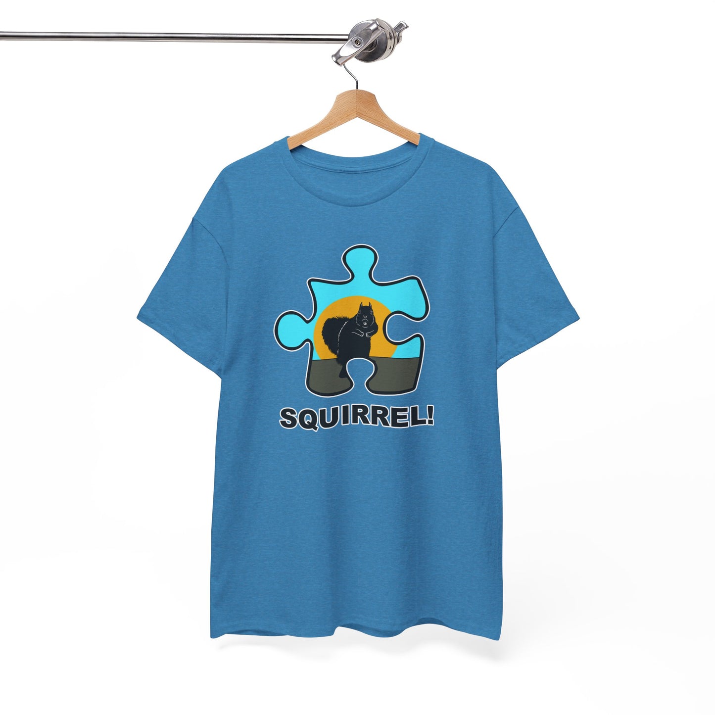 Squirrel Puzzle Piece T-Shirt – Fun Wildlife Graphic Tee – Unisex Heavy Cotton Shirt