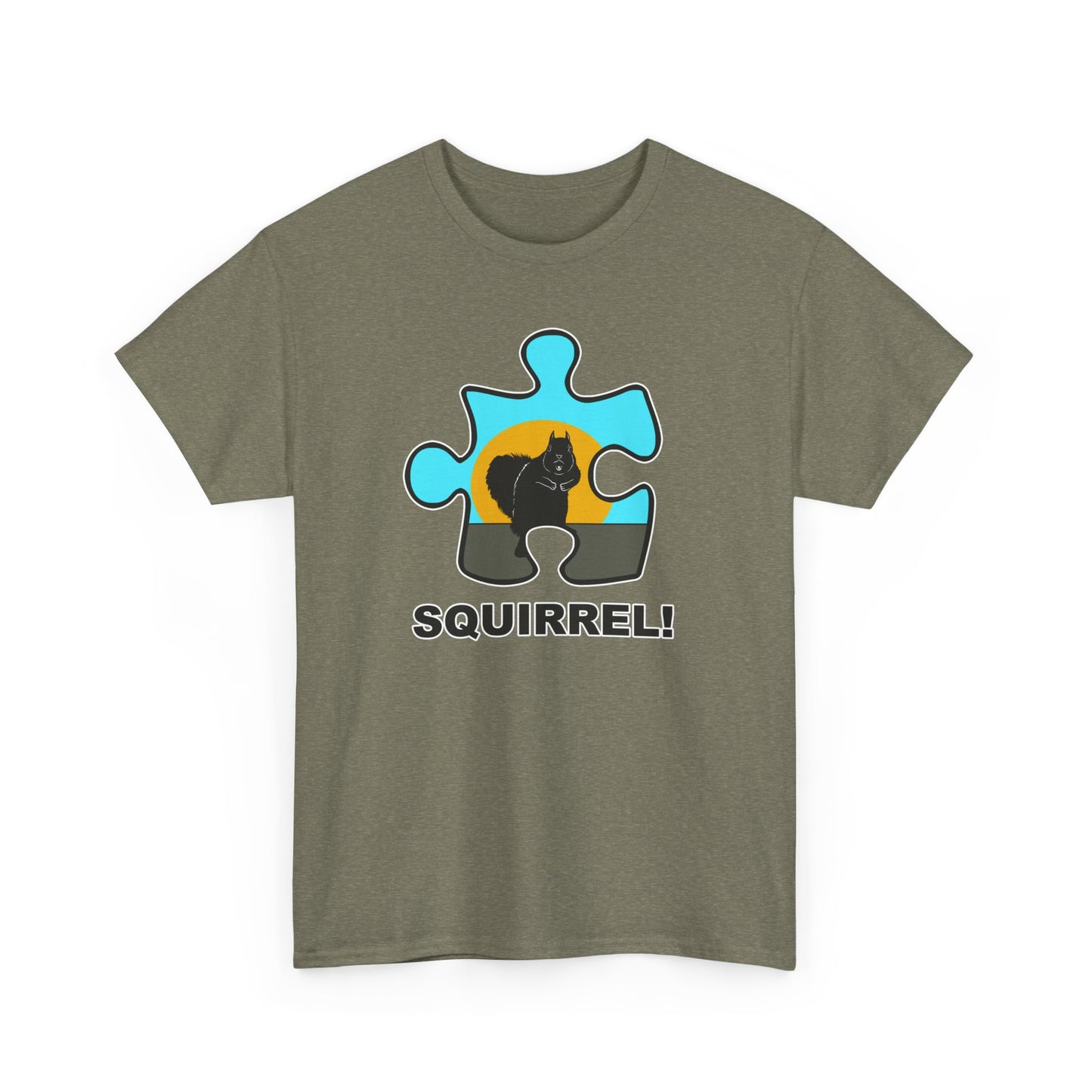 Squirrel Puzzle Piece T-Shirt – Fun Wildlife Graphic Tee – Unisex Heavy Cotton Shirt