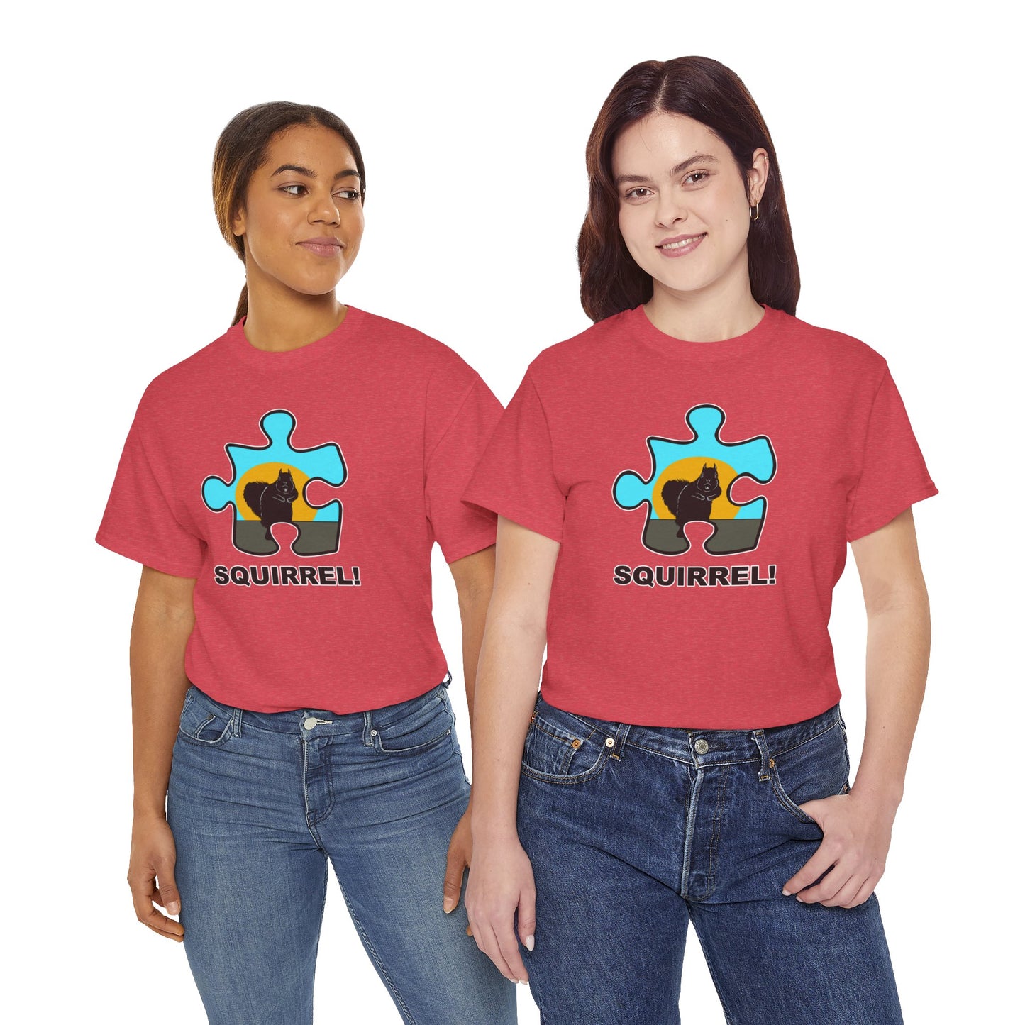 Squirrel Puzzle Piece T-Shirt – Fun Wildlife Graphic Tee – Unisex Heavy Cotton Shirt