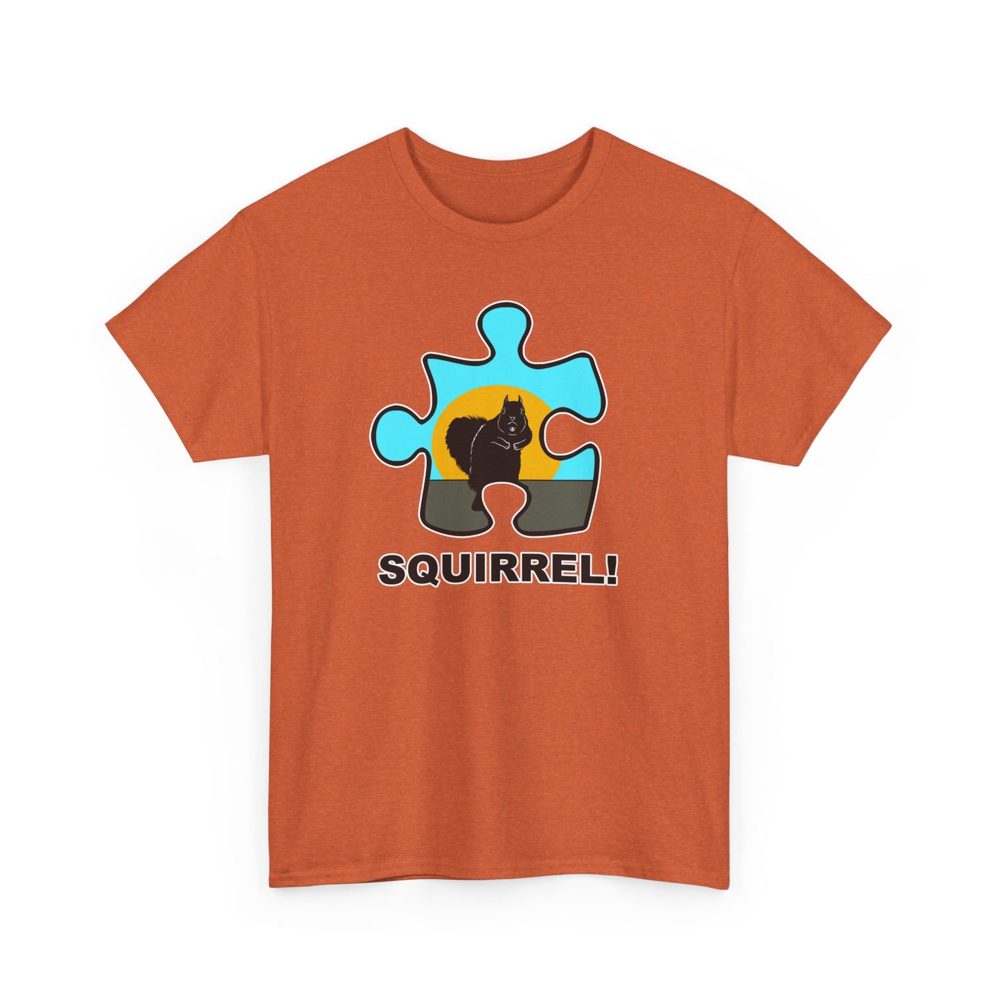 Squirrel Puzzle Piece T-Shirt – Fun Wildlife Graphic Tee – Unisex Heavy Cotton Shirt