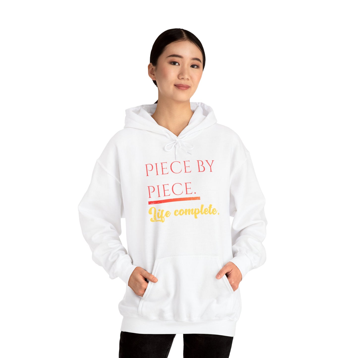 Piece by Piece Pullover Hoodie – Life Complete Distressed Sweatshirt
