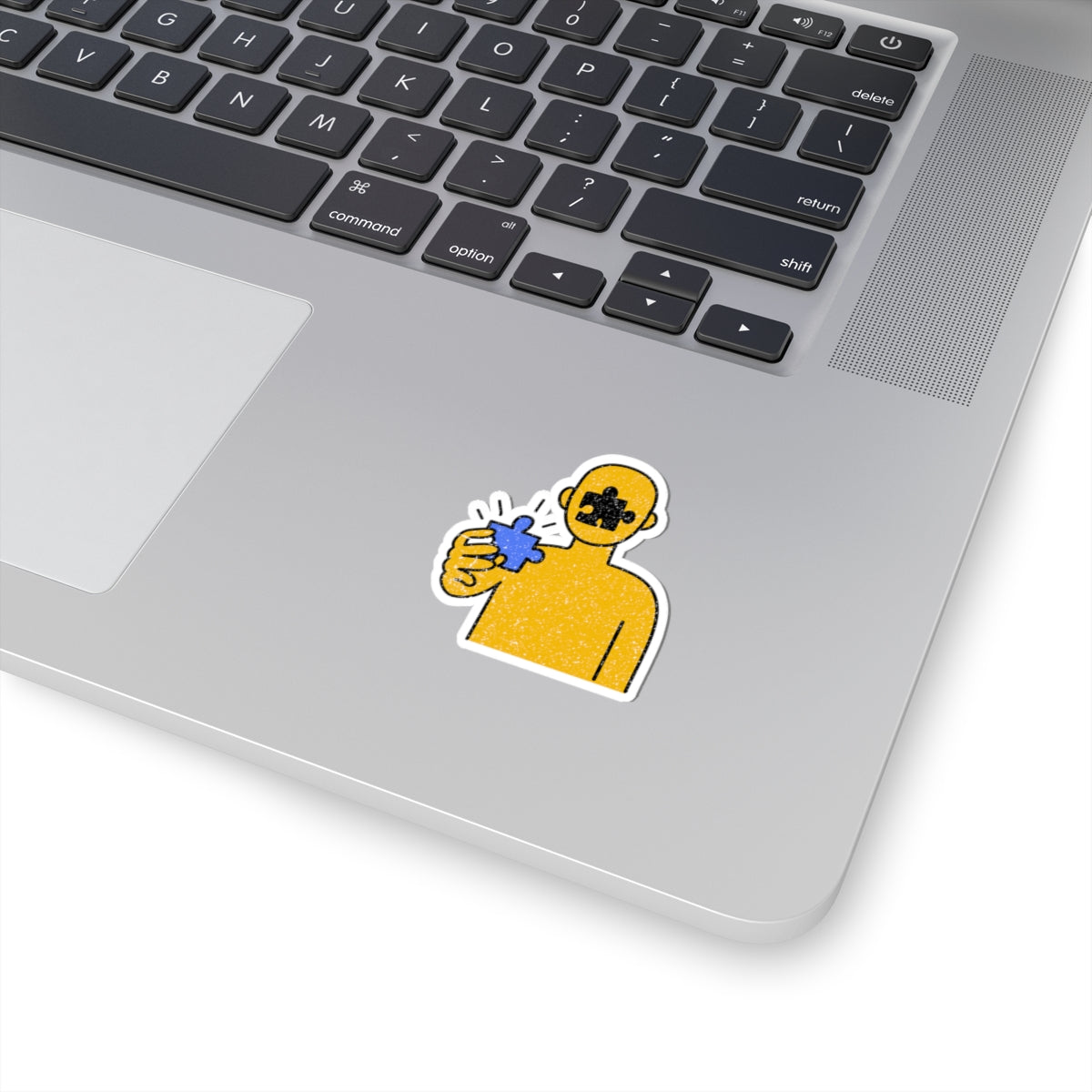 Person Gazing Puzzle Piece Stickers – Distressed Style Kiss-Cut Sticker