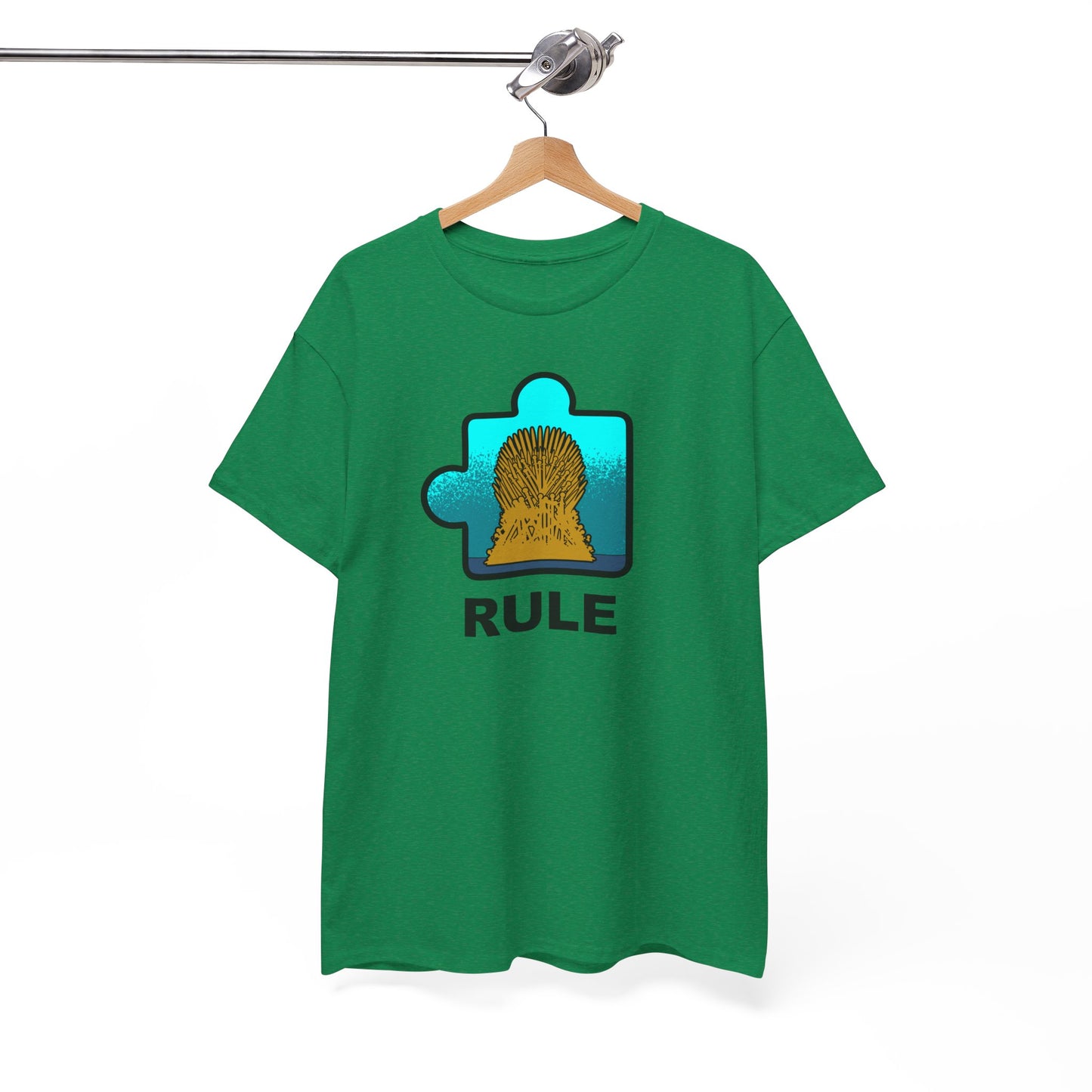 Throne Puzzle Piece T-Shirt – ‘Rule’ Graphic Tee – Unisex Heavy Cotton Shirt