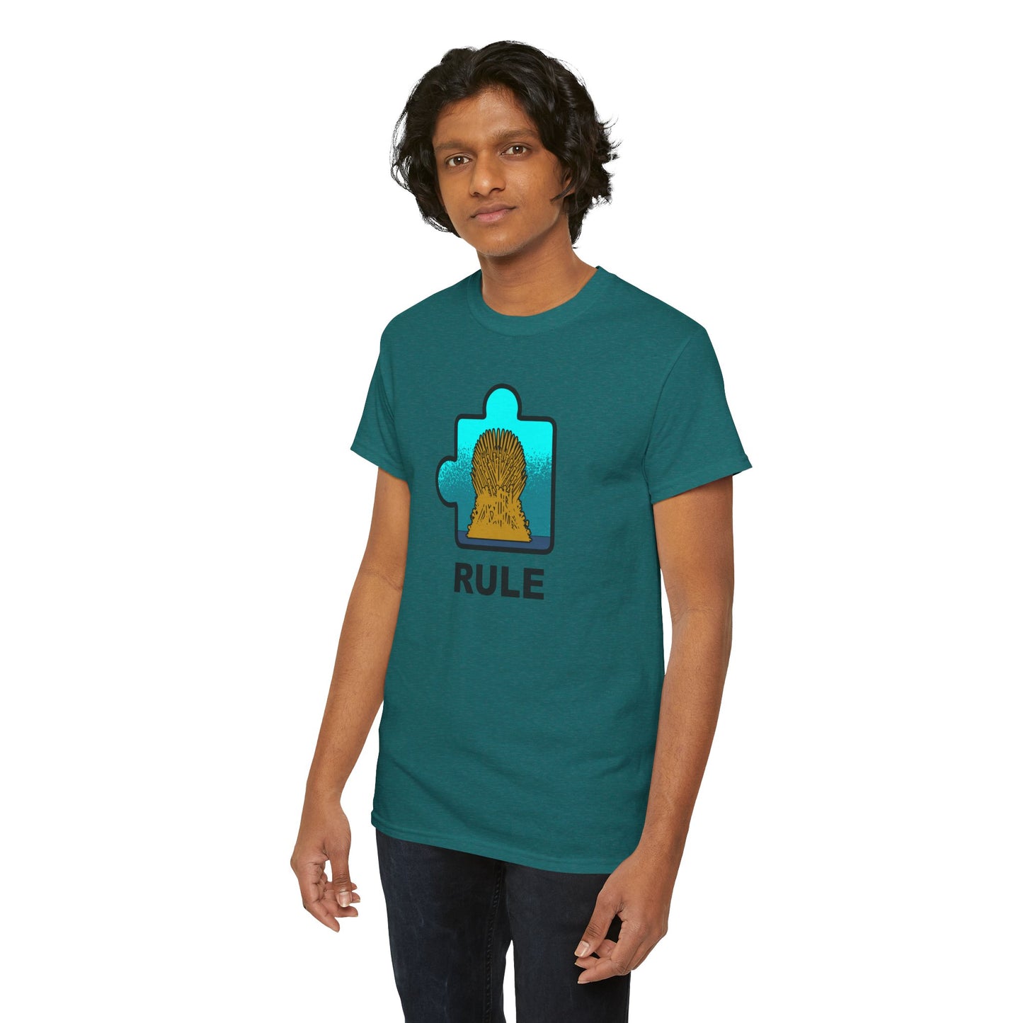 Throne Puzzle Piece T-Shirt – ‘Rule’ Graphic Tee – Unisex Heavy Cotton Shirt