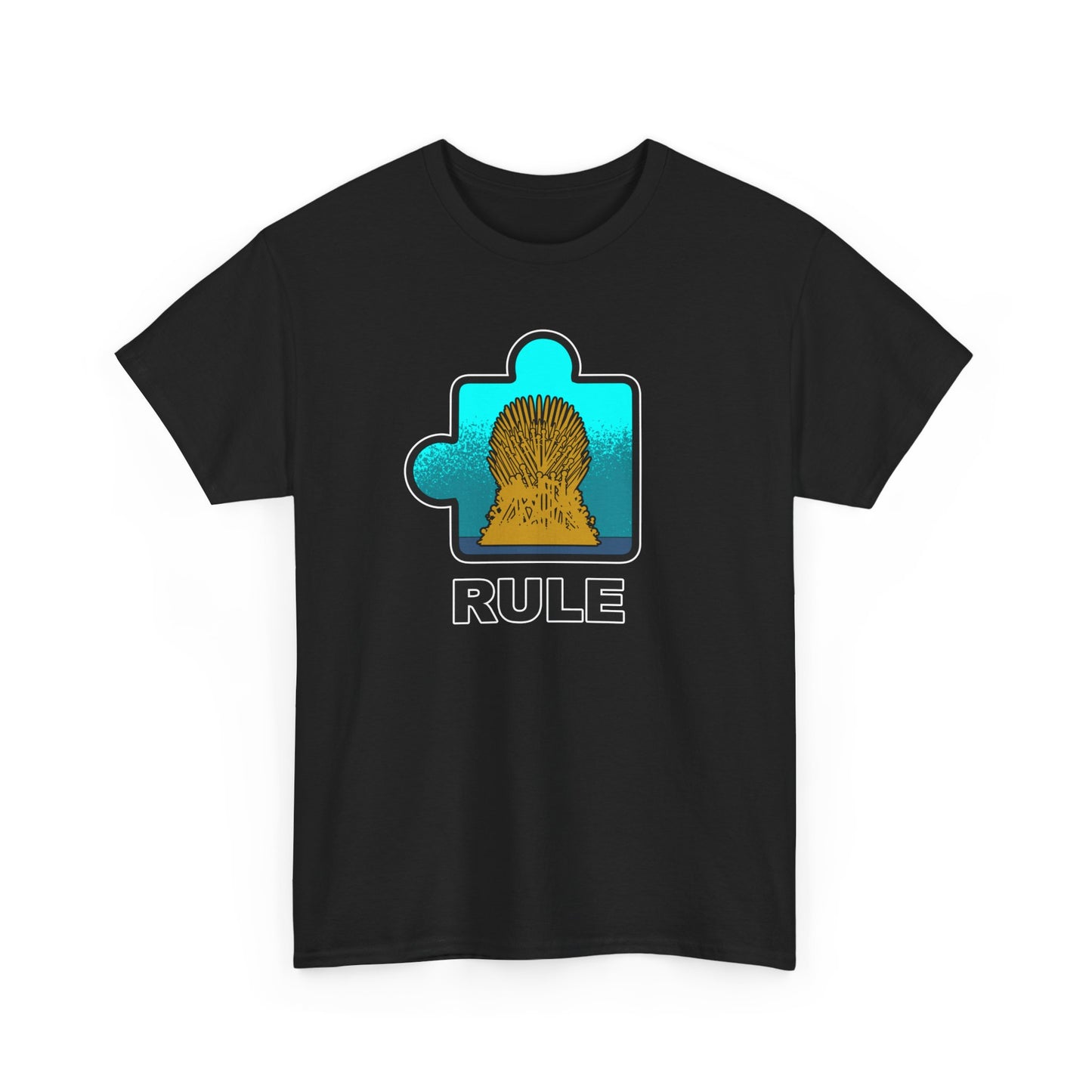 Throne Puzzle Piece T-Shirt – ‘Rule’ Graphic Tee – Unisex Heavy Cotton Shirt