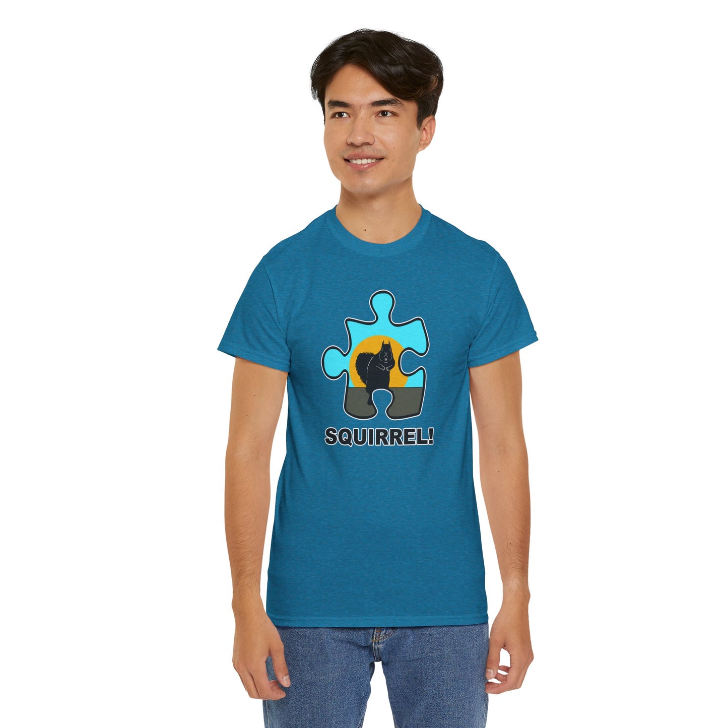 Squirrel Puzzle Piece T-Shirt – Fun Wildlife Graphic Tee – Unisex Heavy Cotton Shirt
