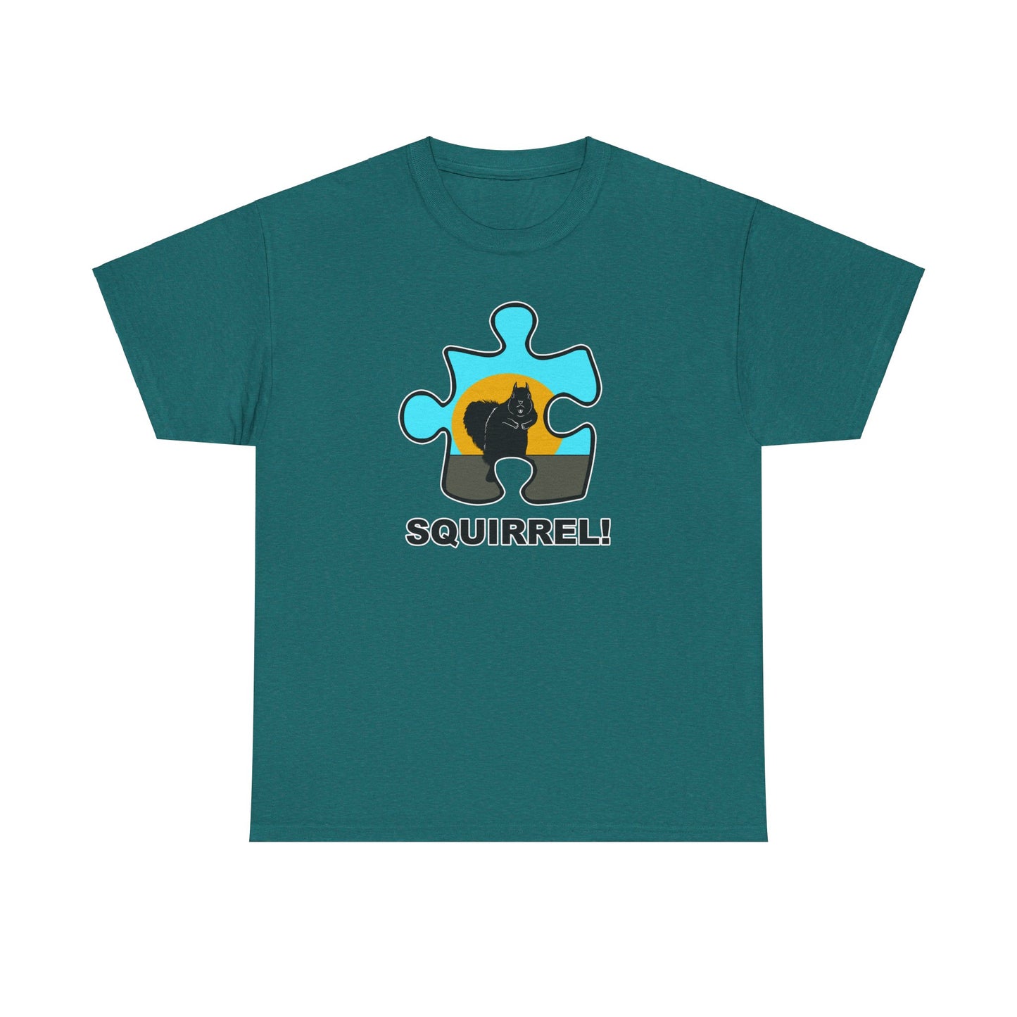 Squirrel Puzzle Piece T-Shirt – Fun Wildlife Graphic Tee – Unisex Heavy Cotton Shirt