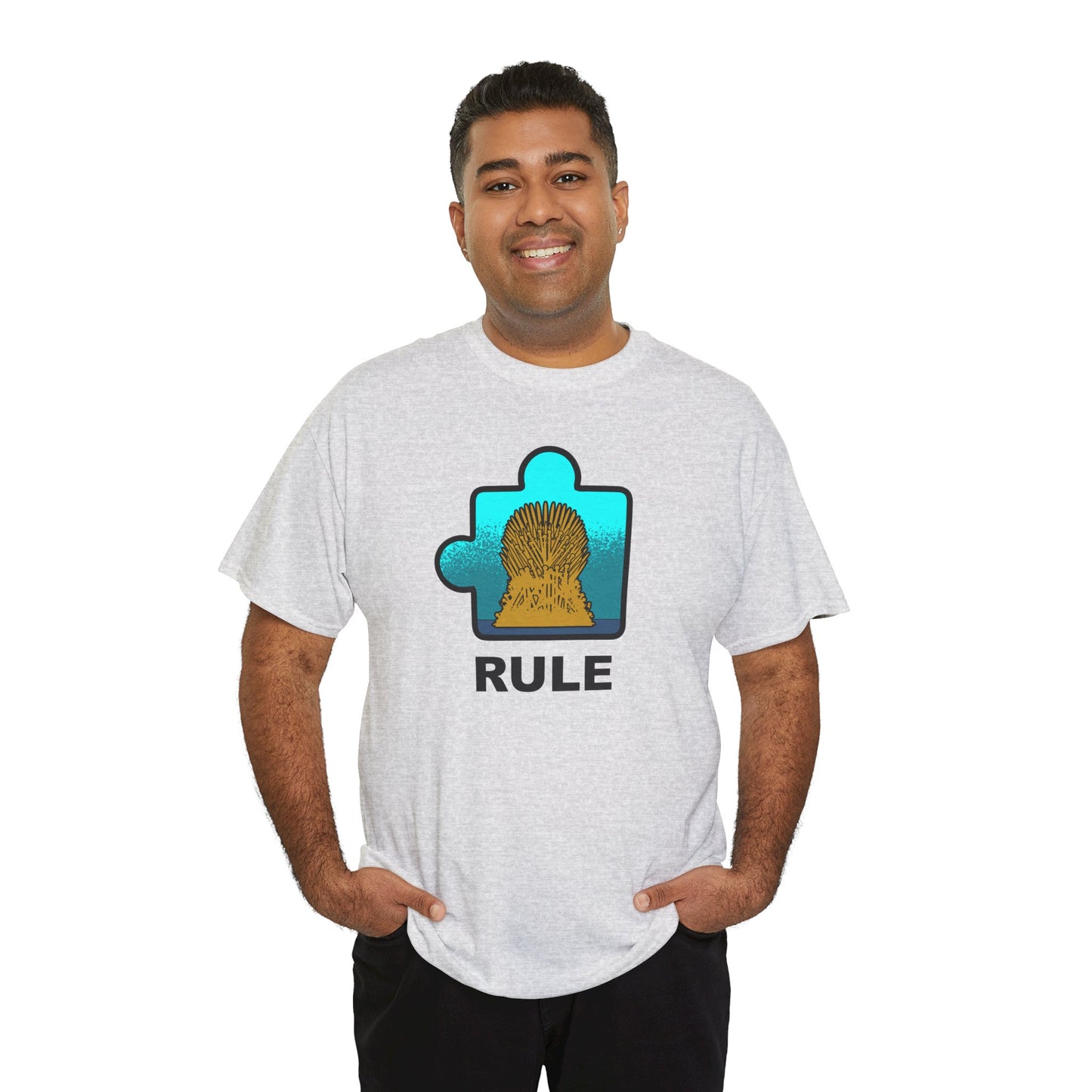 Throne Puzzle Piece T-Shirt – ‘Rule’ Graphic Tee – Unisex Heavy Cotton Shirt