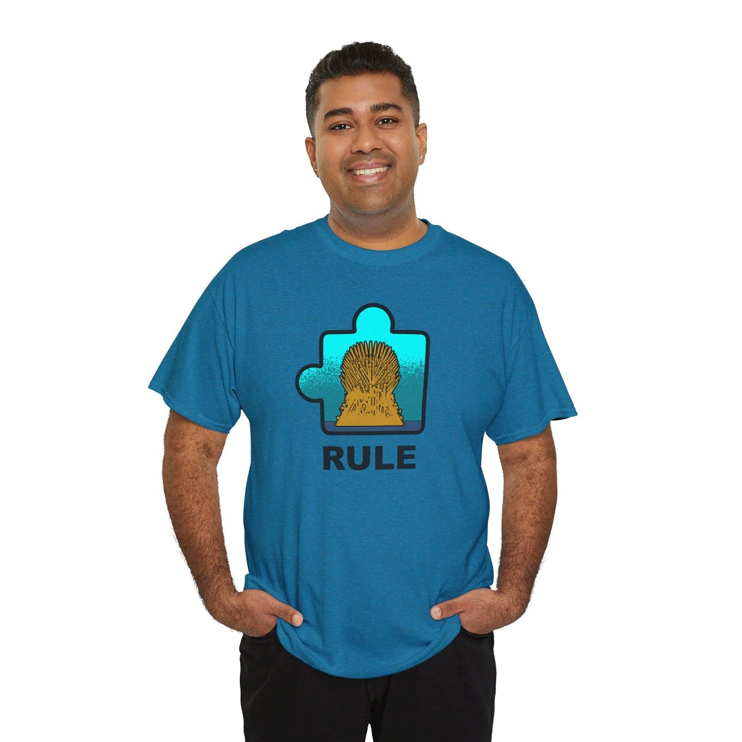 Throne Puzzle Piece T-Shirt – ‘Rule’ Graphic Tee – Unisex Heavy Cotton Shirt