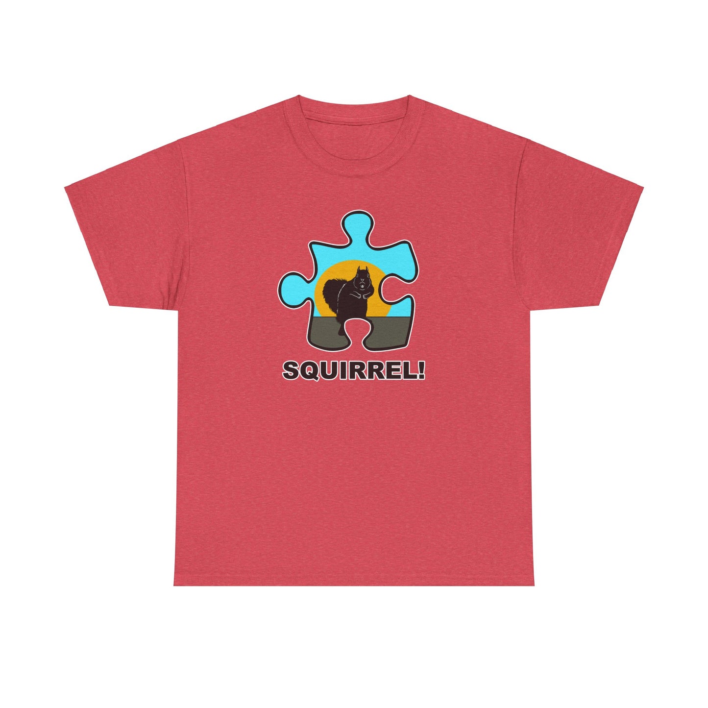 Squirrel Puzzle Piece T-Shirt – Fun Wildlife Graphic Tee – Unisex Heavy Cotton Shirt
