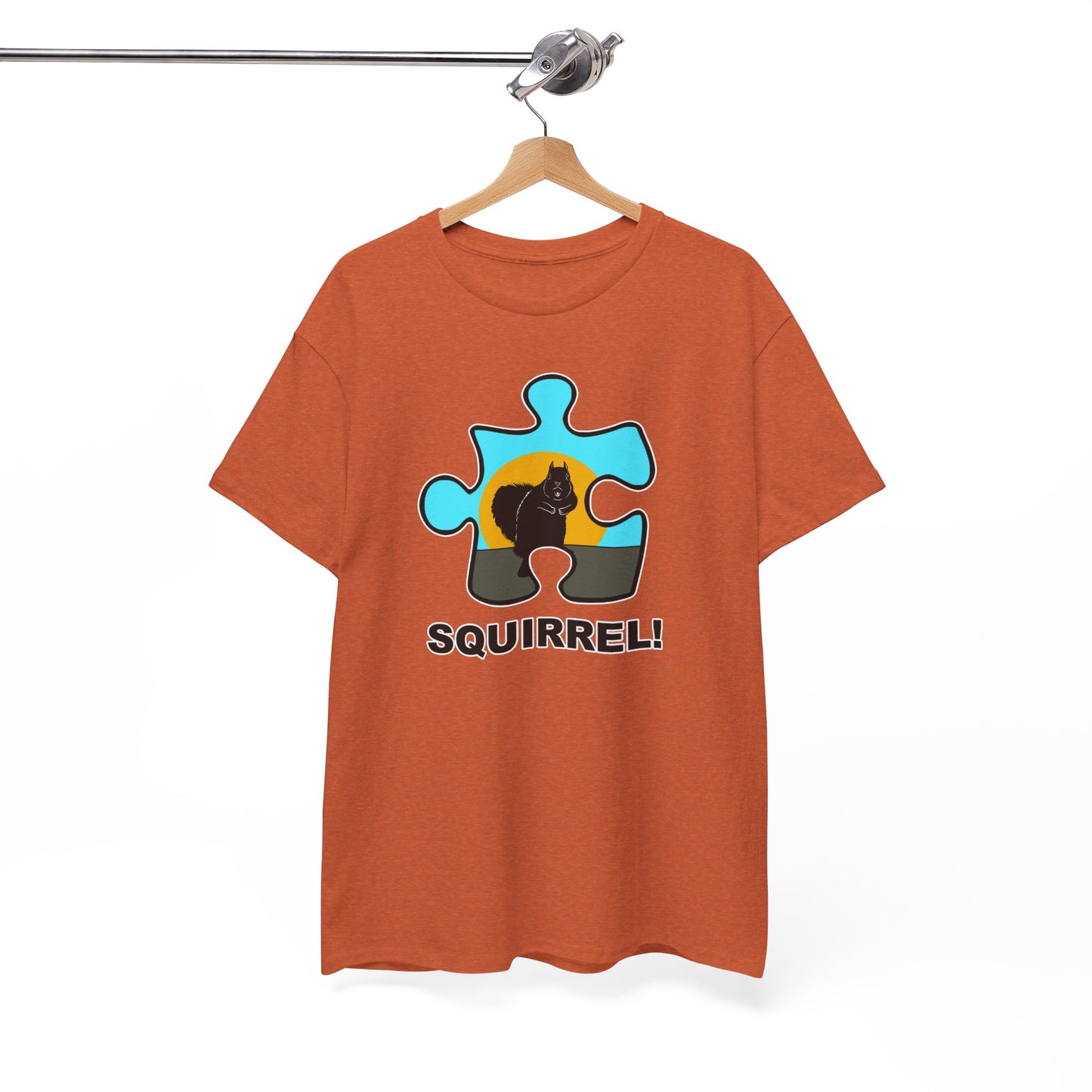 Squirrel Puzzle Piece T-Shirt – Fun Wildlife Graphic Tee – Unisex Heavy Cotton Shirt