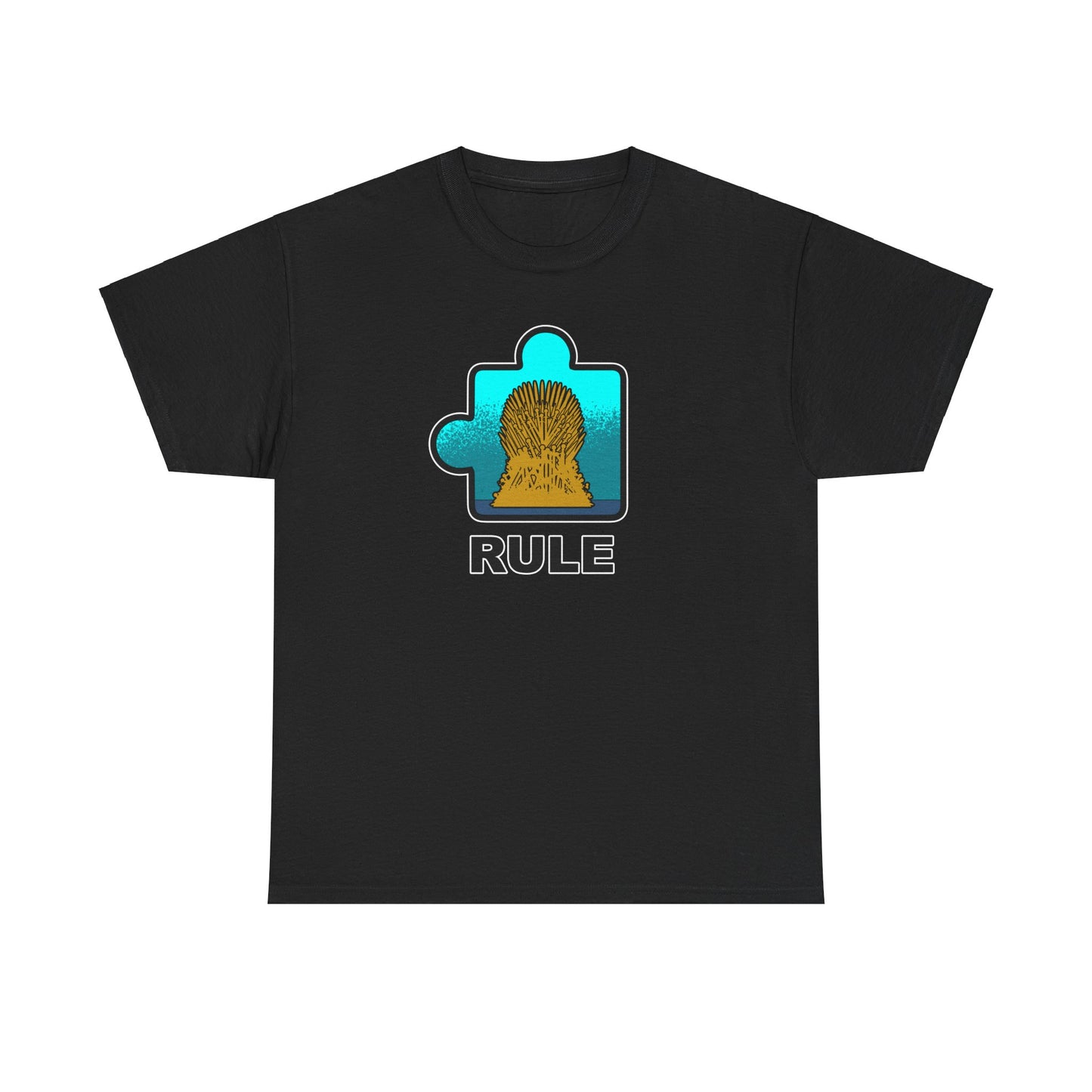 Throne Puzzle Piece T-Shirt – ‘Rule’ Graphic Tee – Unisex Heavy Cotton Shirt