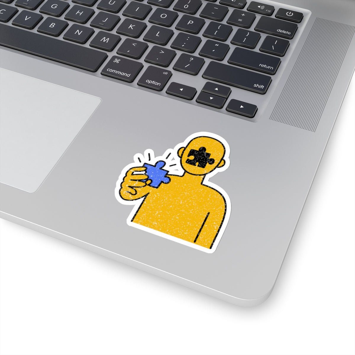 Person Gazing Puzzle Piece Stickers – Distressed Style Kiss-Cut Sticker