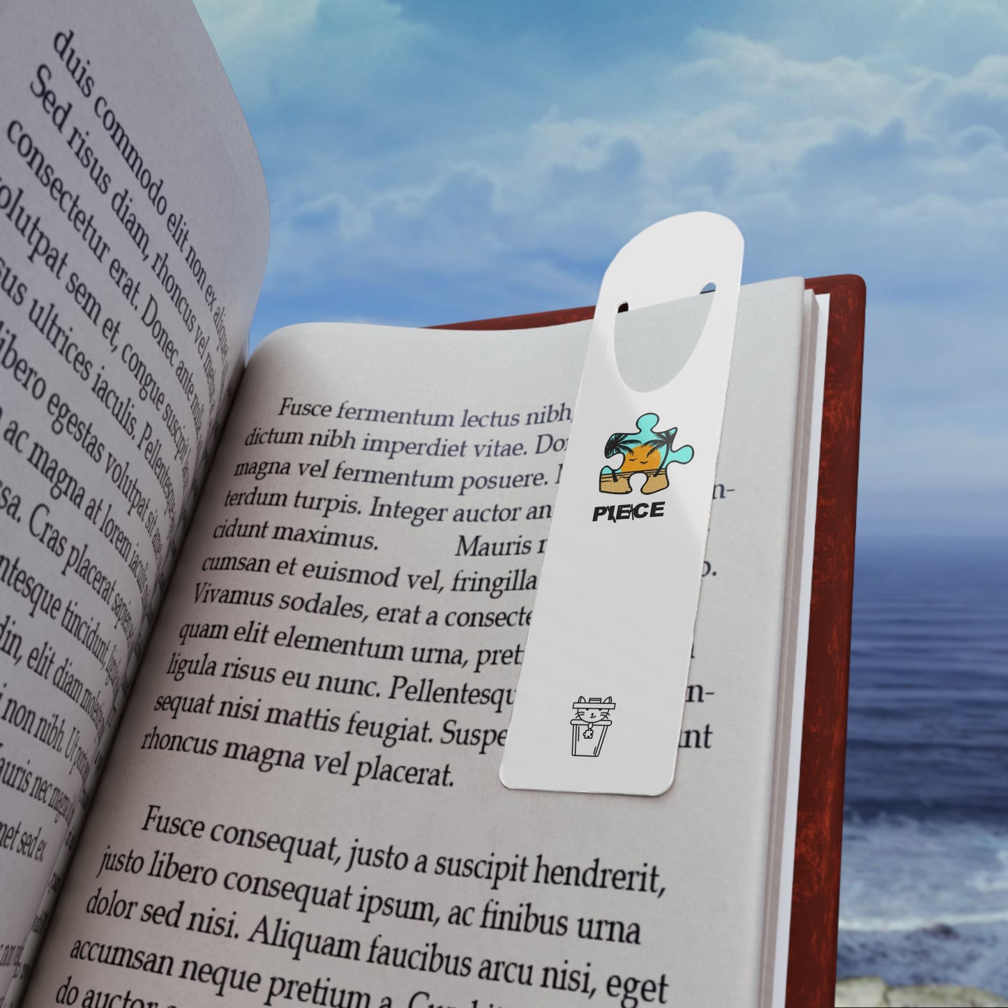 Peace Bookmark – Puzzle Piece Beach Design – Sunny Day Inspiration for Readers